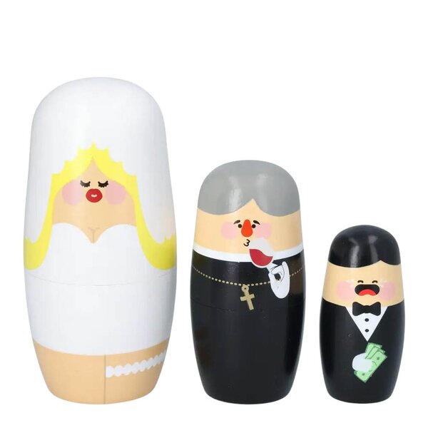 Babushka Drama Wedding Expressions trefigur 3 stk kirsebærtre