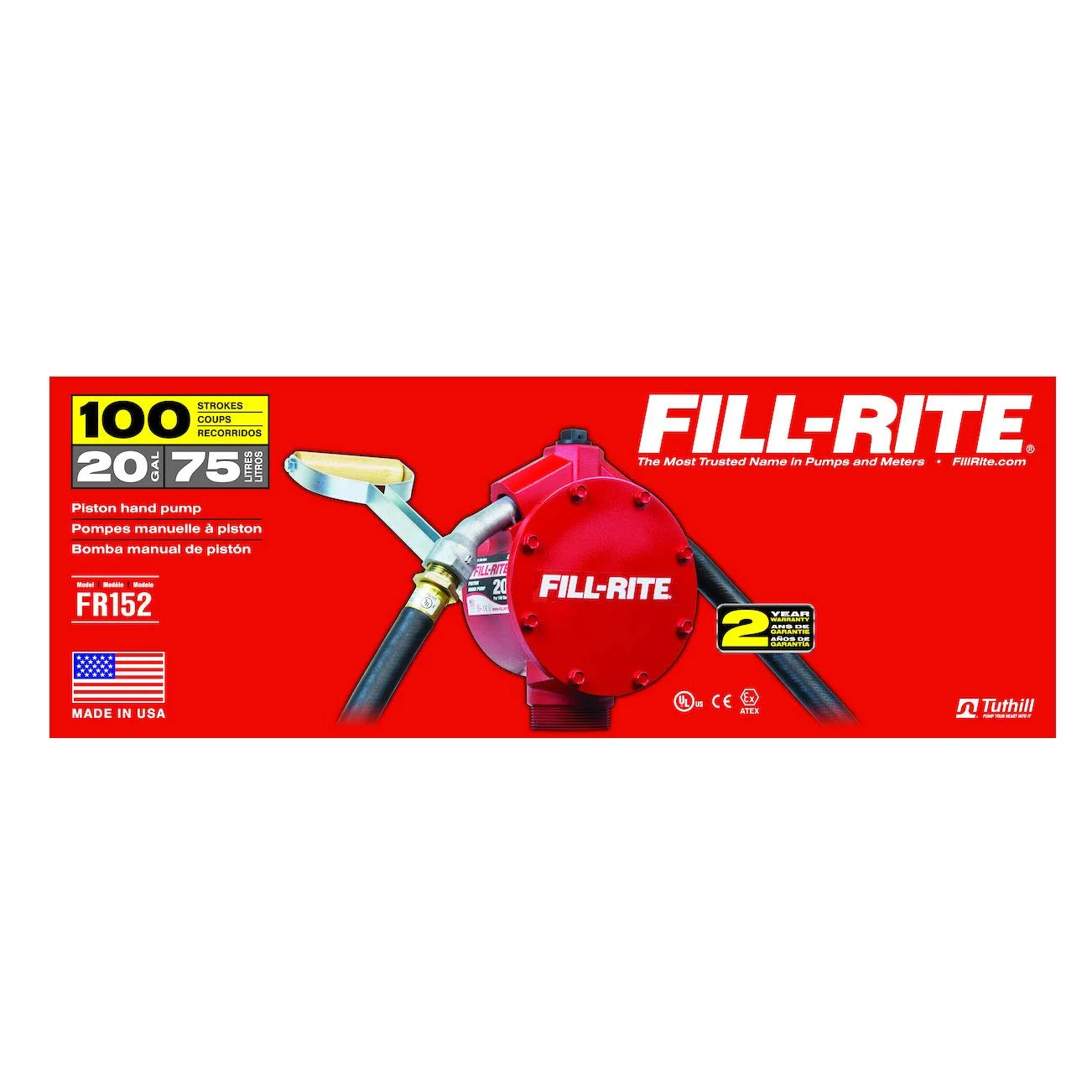 FR152 Piston Hand Pump with Steel Telescoping Tube and Nozzle Spout - Image 3