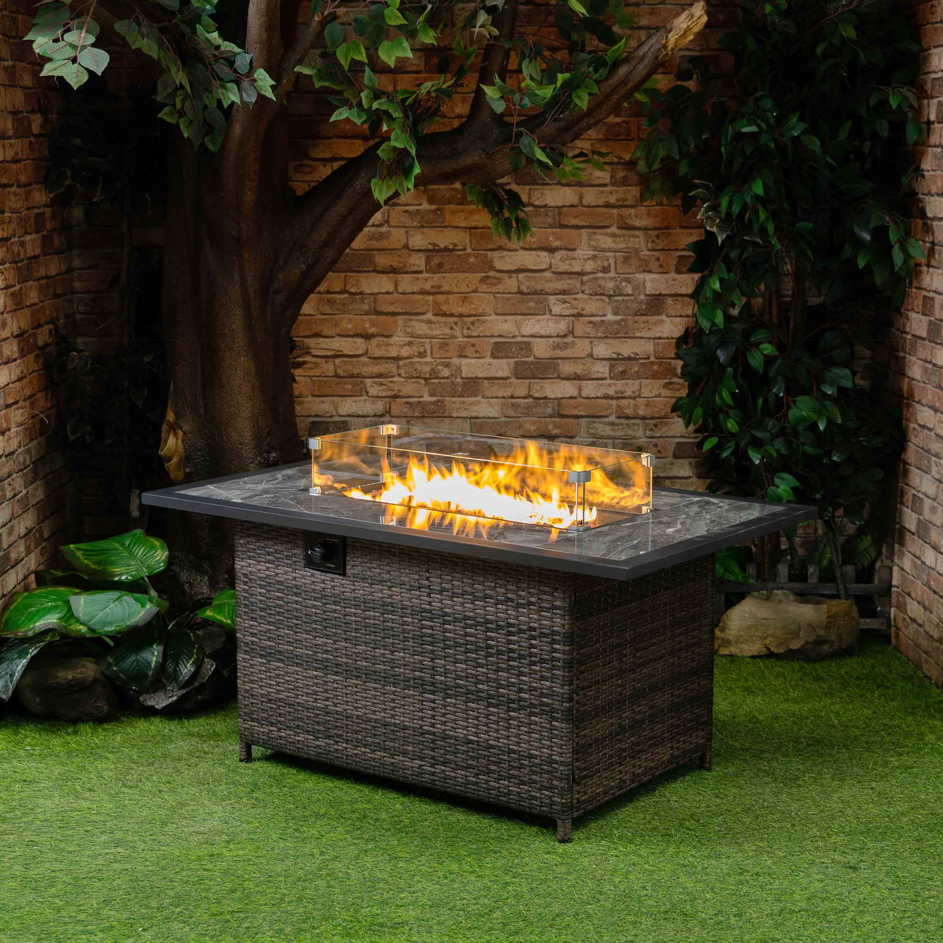 Deko Living 20lbs Wicker GAS Outdoor Firepit Table - COB10002