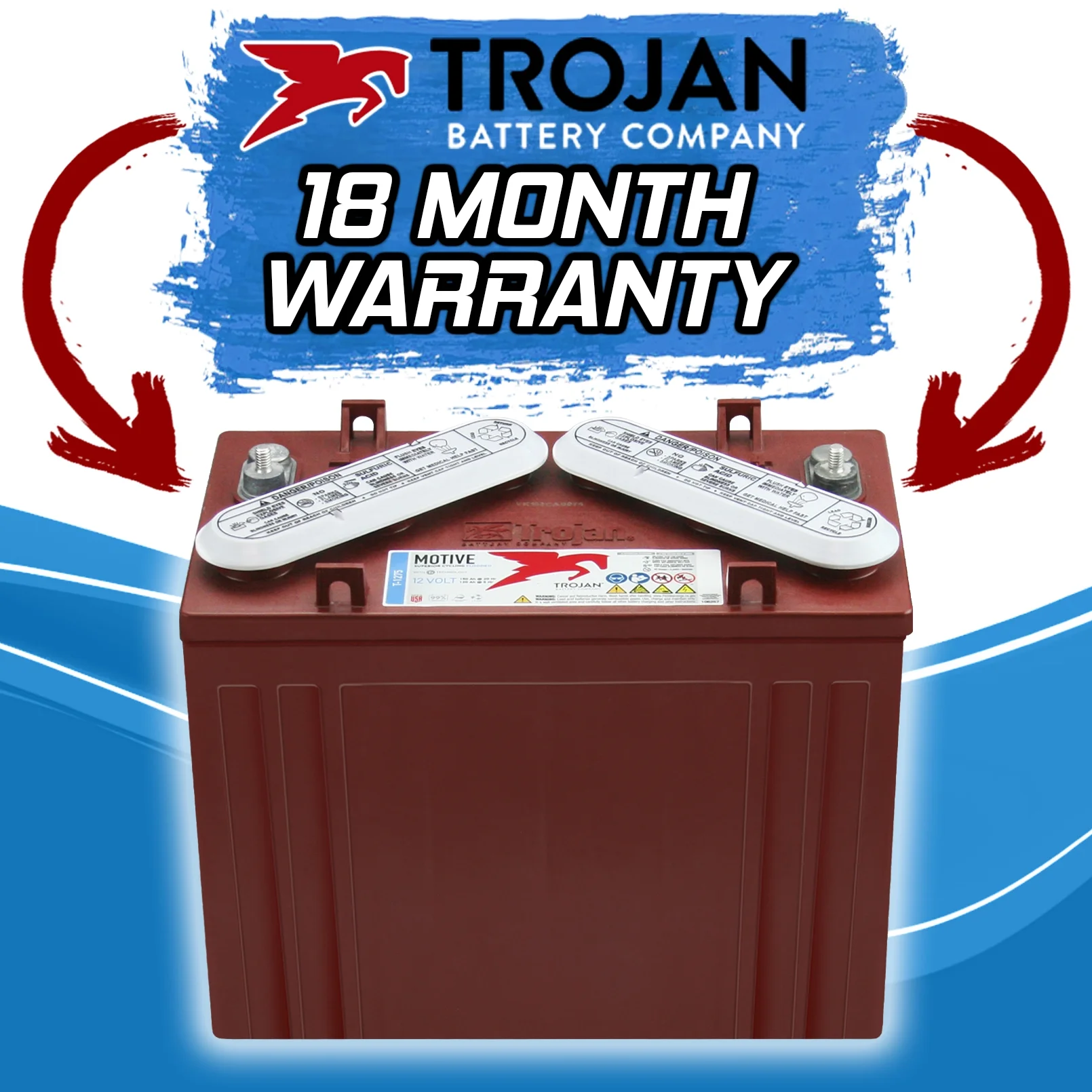 Trojan T - 1275 12V 150ah Flooded Lead Acid GC12 Deep Cycle Battery X6