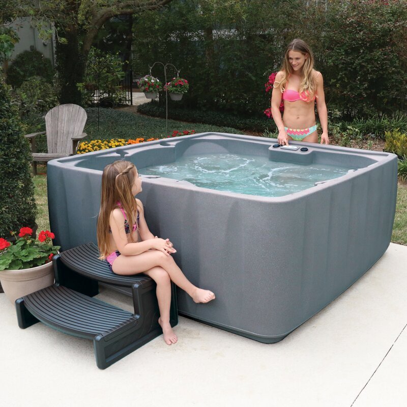 Spas Aquarest, équipés de pompes Jacuzzi, spa carré 6 places à 29 jets avec ozonateur, prêt à l'emploi et alimenté par des pompes Jacuzzi