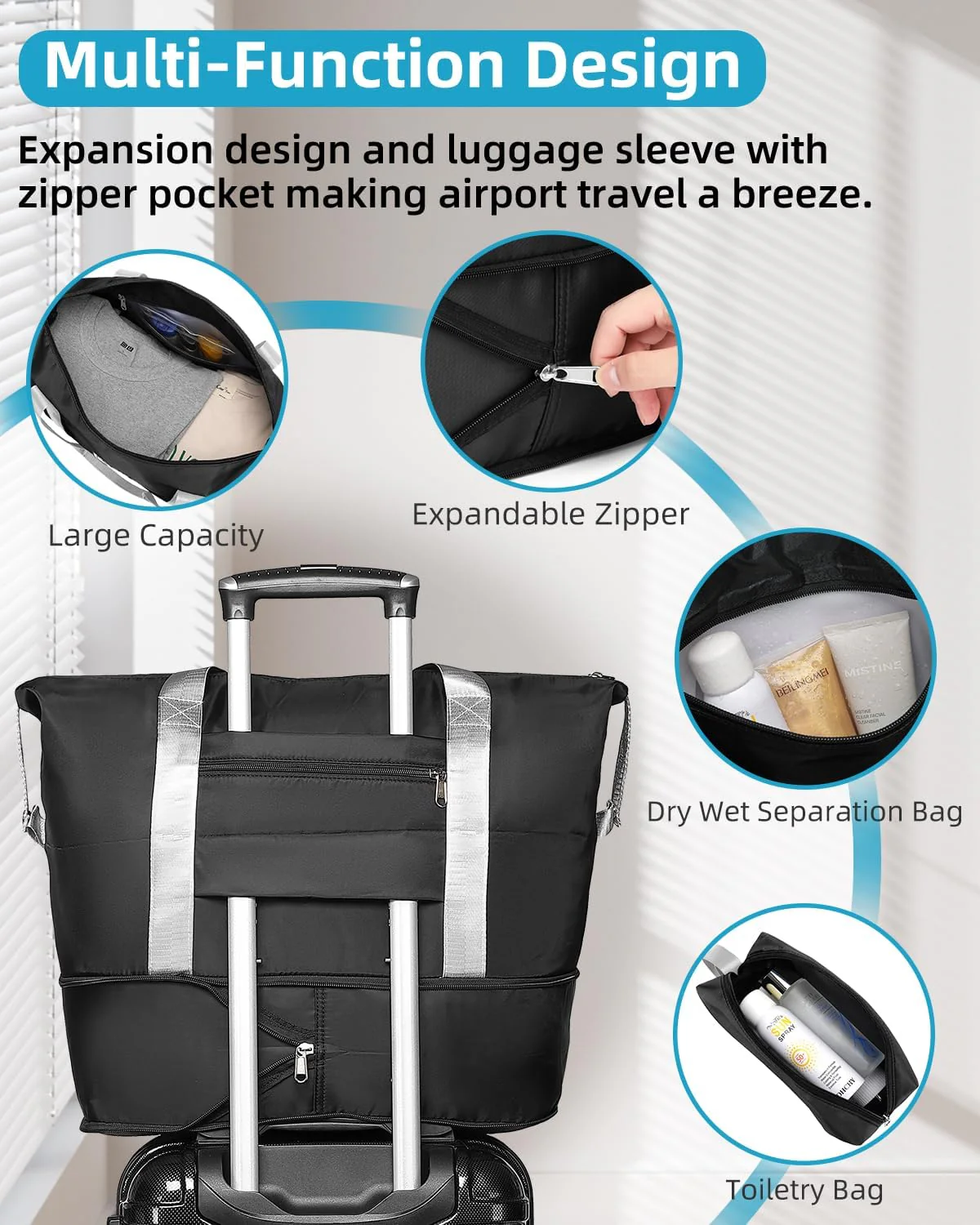 Ensemble de 6 valises, ensemble de valises rigides extensibles avec roulettes multidirectionnelles, ensemble de bagages à roulettes légers