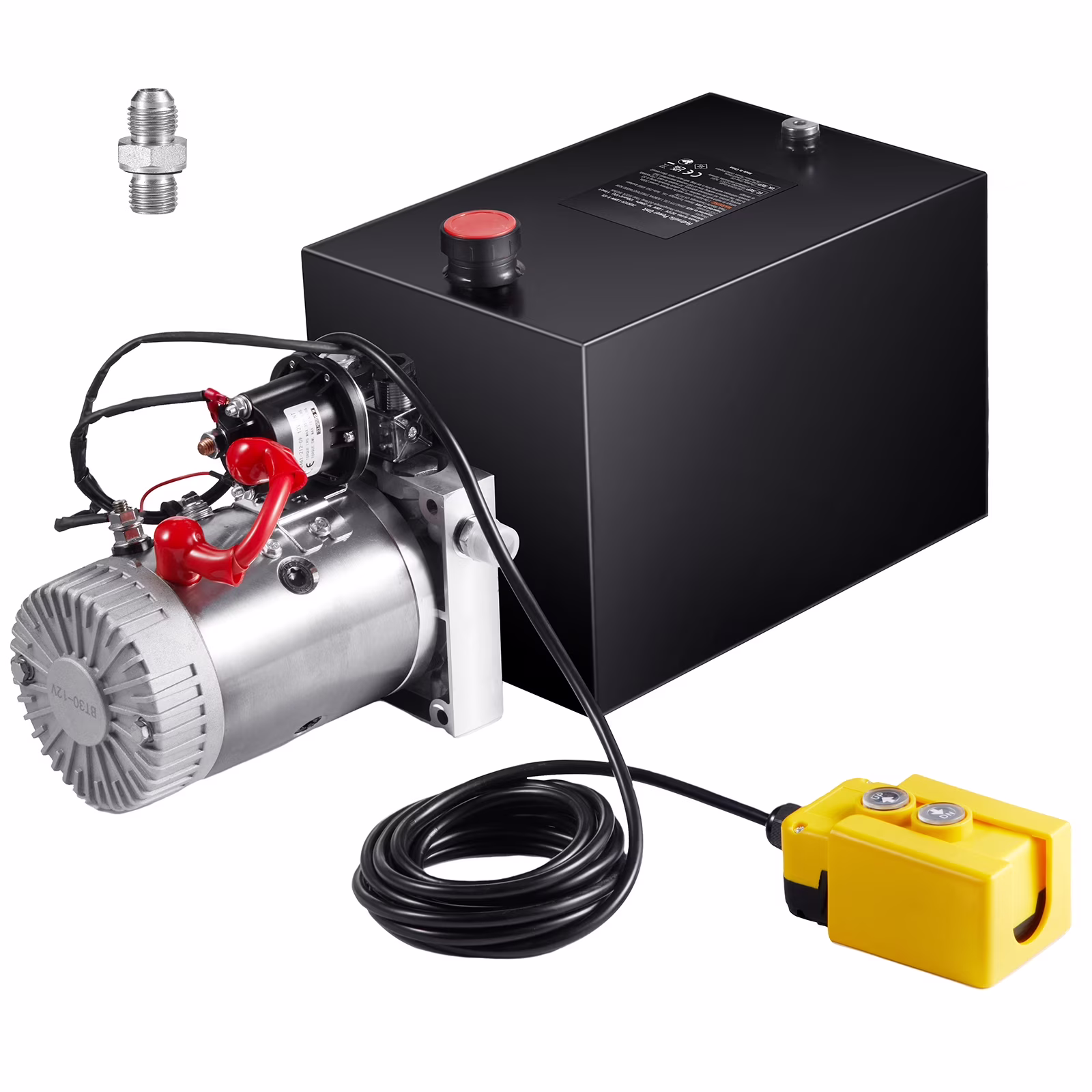 Hydraulic Pump, 20 Qt Power Unit, Single Acting for Dump Trailers, 0.91 GPM, 3200 PSI, 12V DC for Car Lifts