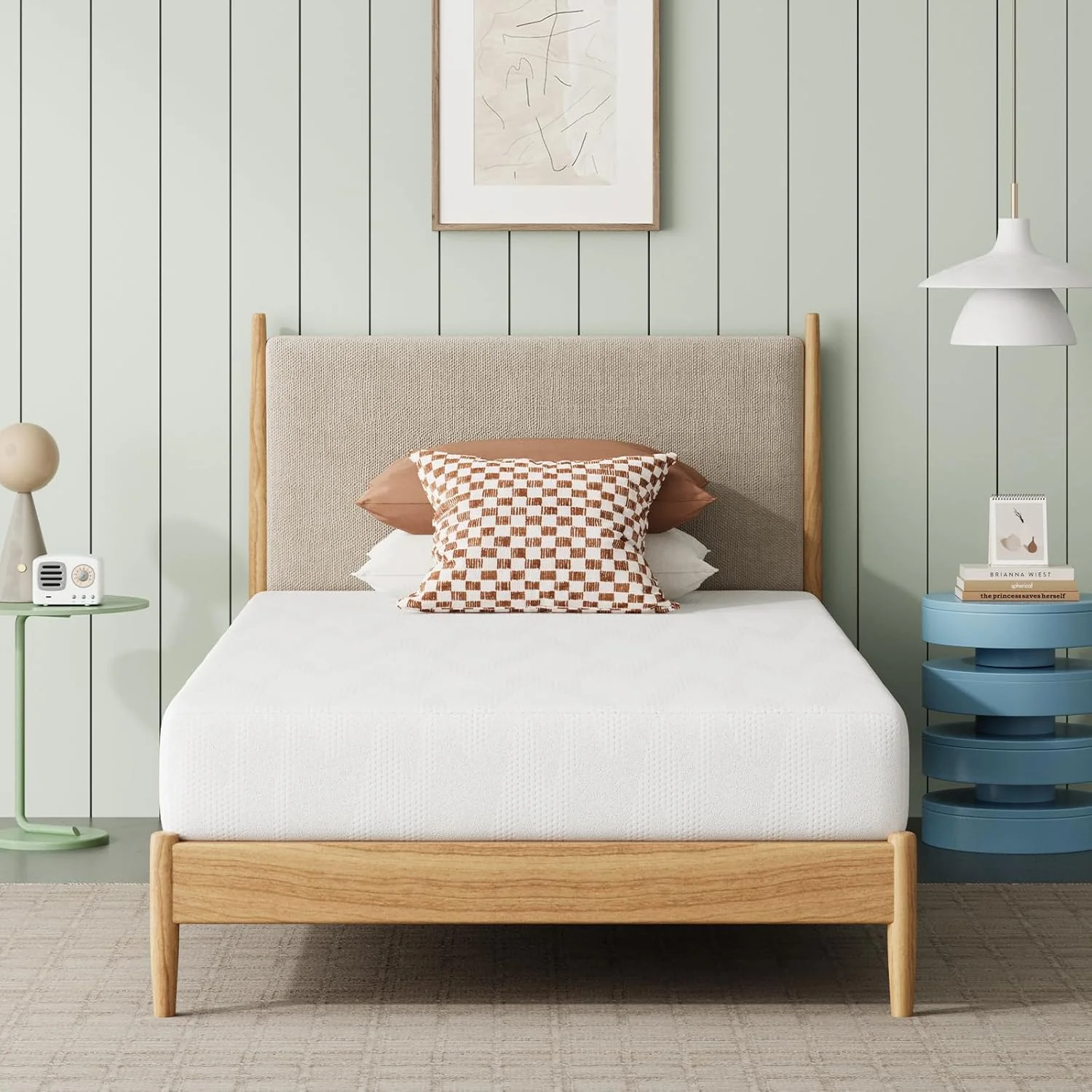 Matelas Novilla 12 pouces Queen en boîte, matelas en mousse à mémoire de forme et gel pour un sommeil frais et réparateur, soulagement des points de pression, certifié CertiPUR-US, blanc