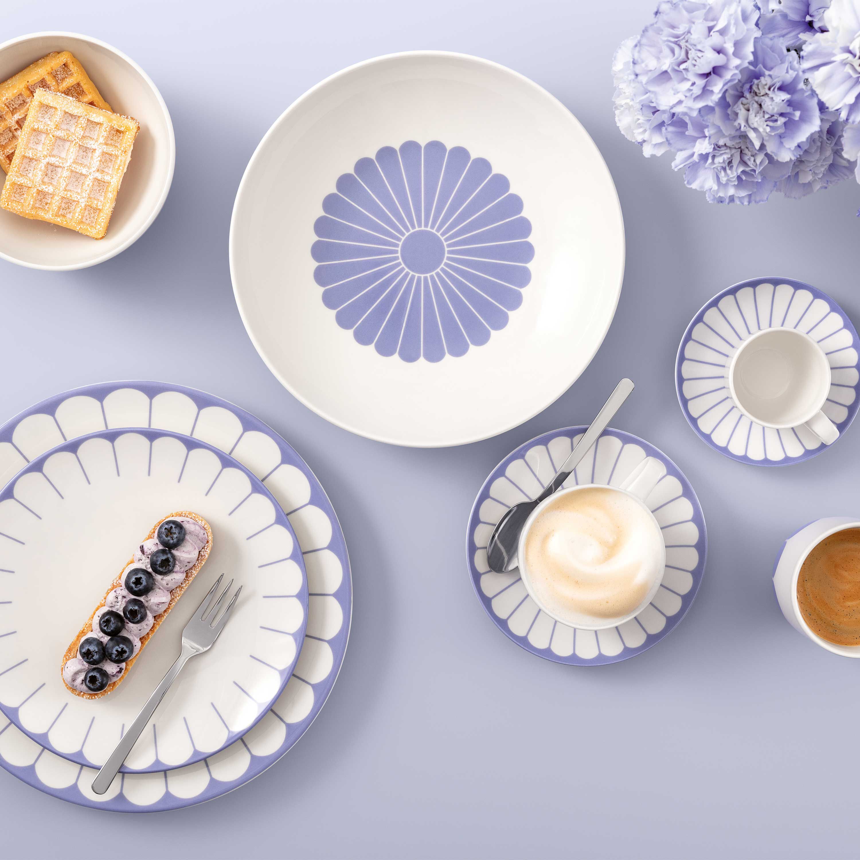 Fleur Coffee cup saucer - Blue, 5.9'', Premium Porcelain