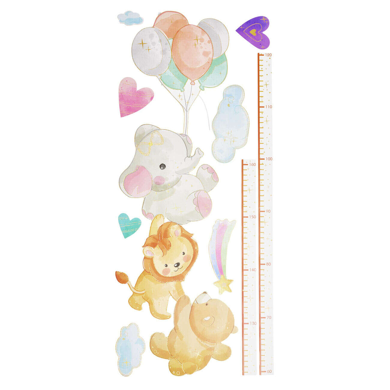 Toise murale décorative papier adhésif enfant L160cm (3 modèles)