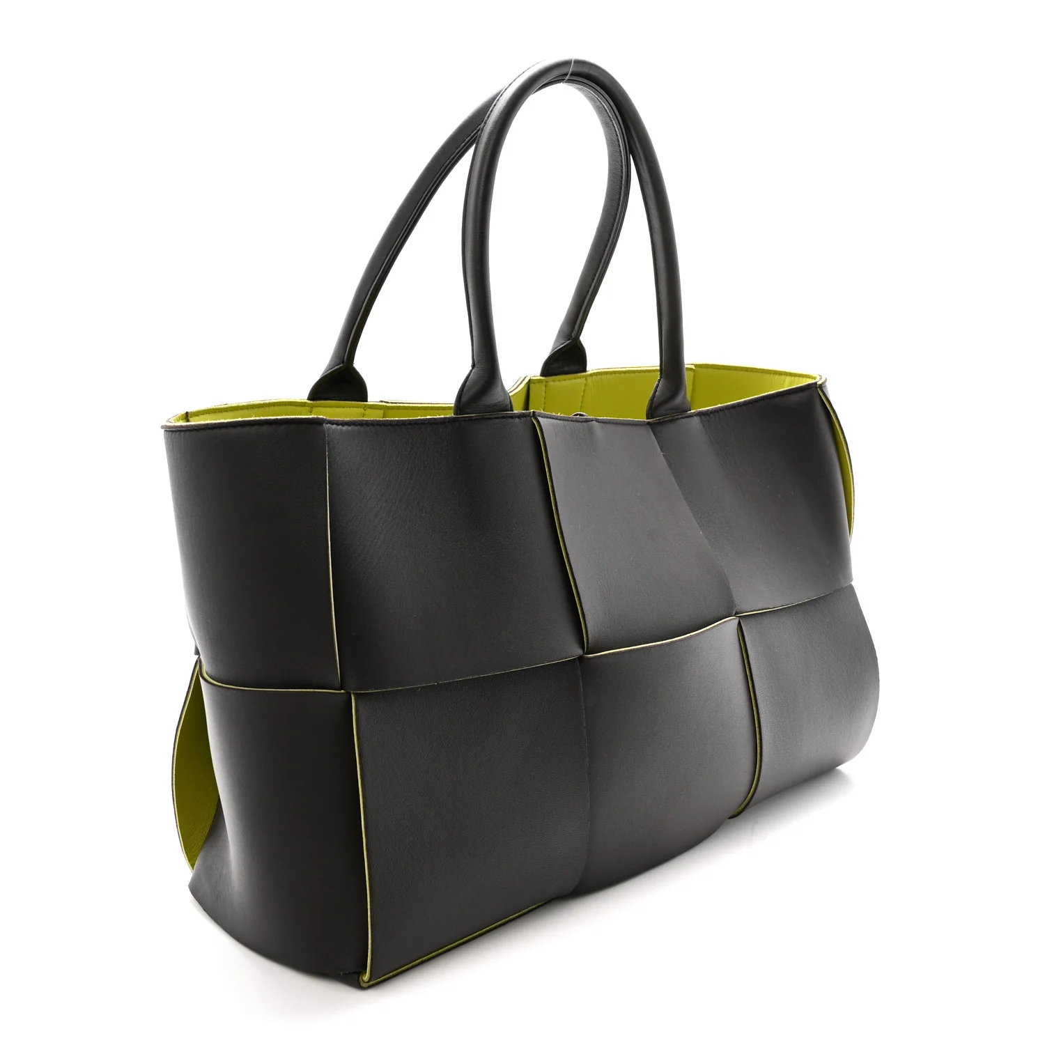 Nappa Maxi Intrecciato Medium Arco Tote Fondant Kiwi