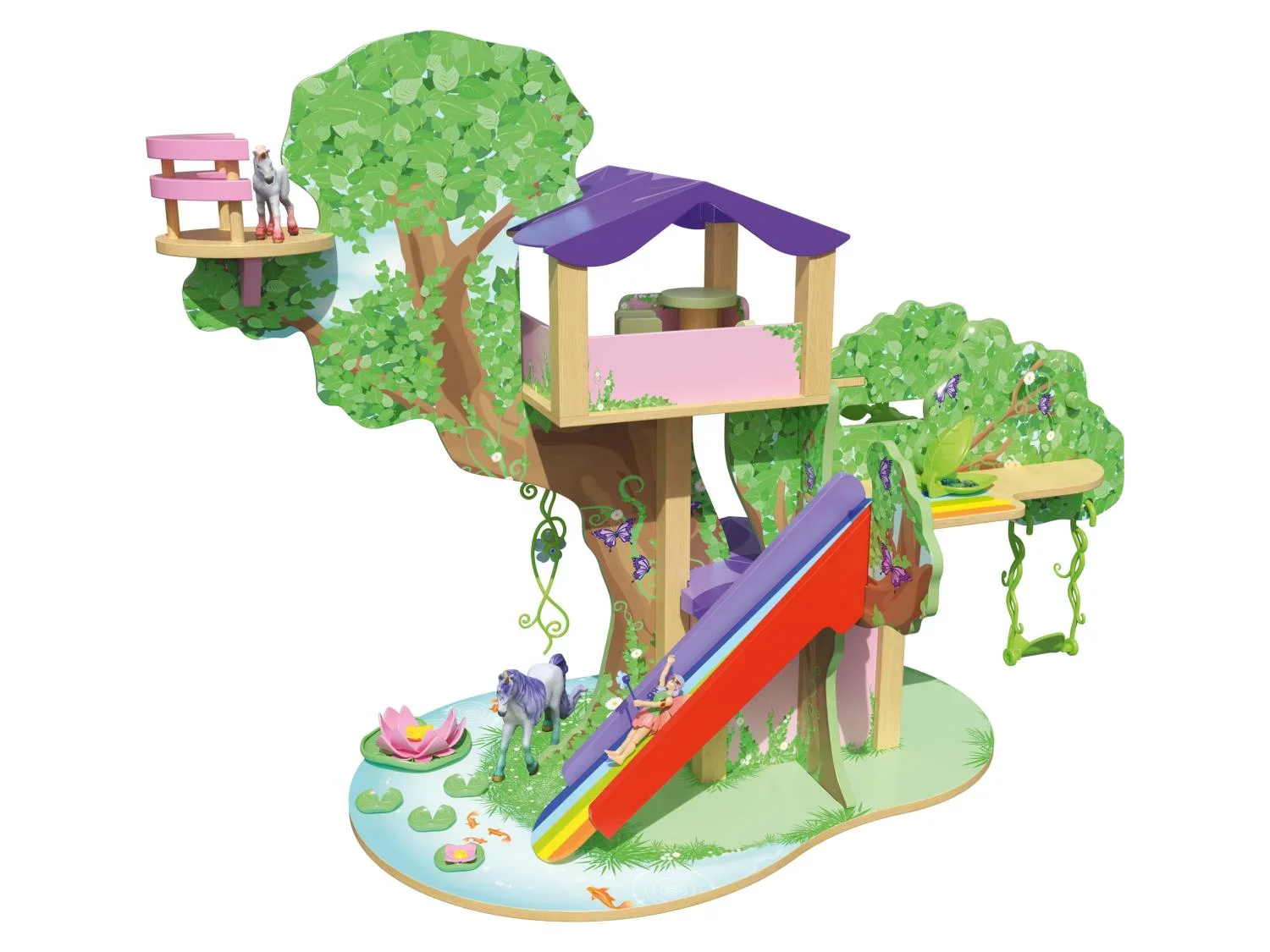 Playtive Ferme, enclos de zoo ou arbres  fes
