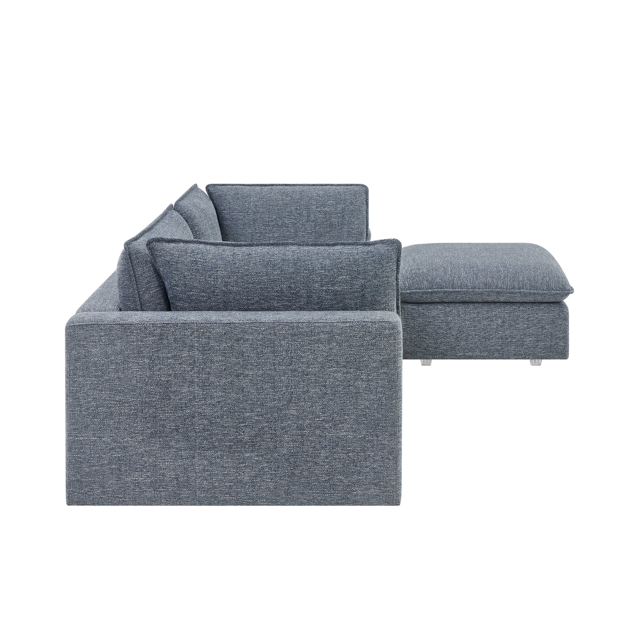 Better Homes & Gardens Weston 107.5 Cloud Modular Sectional Sofa, Heathered Blue