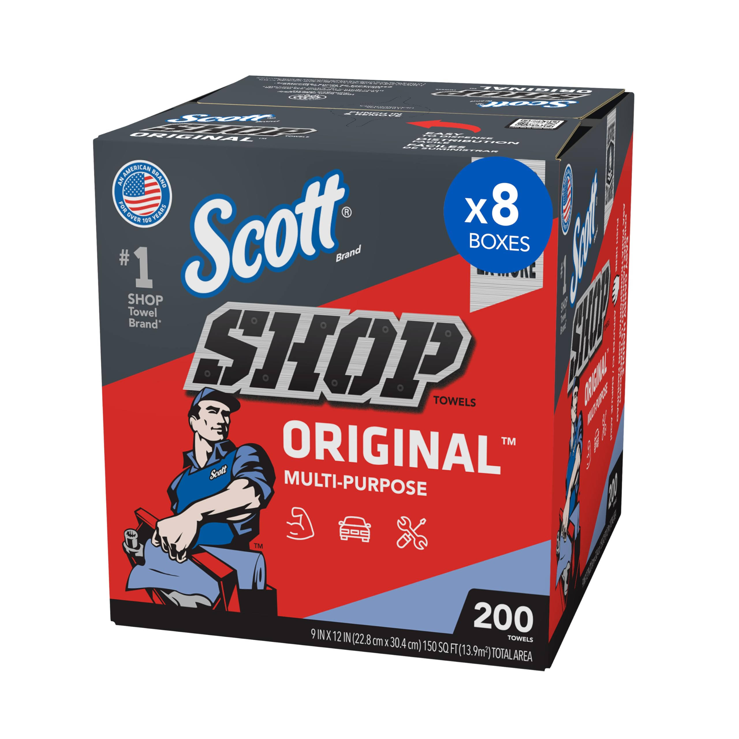 Scott Blue Shop Towels - Box of 200