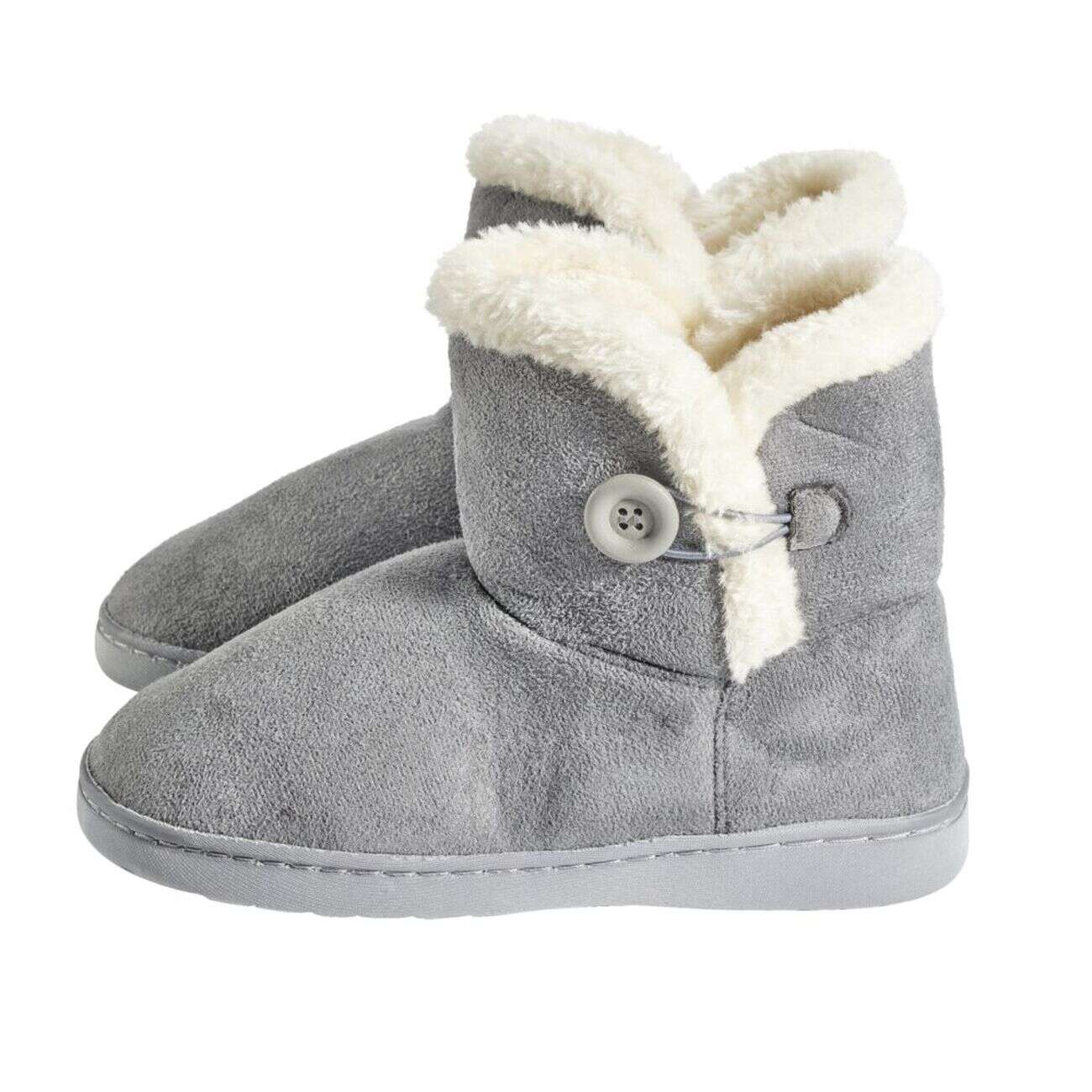 Chaussons bottes fourrées femme grises - pointure 36 à 41
