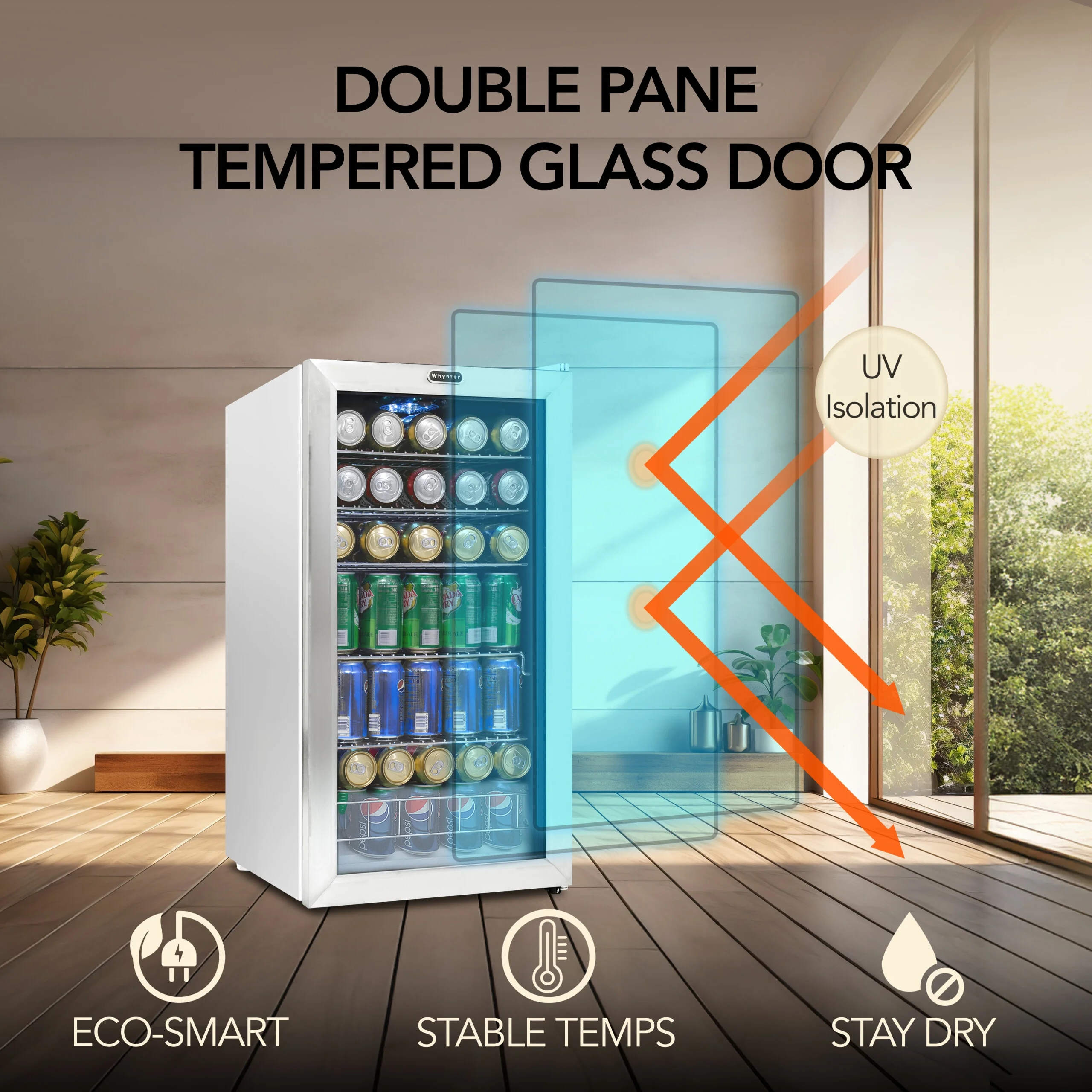 3.3 Cubic Foot Beverage Center Fridge with Lock Stainless Steel - Image 6