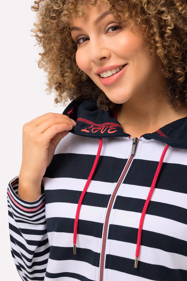 Contrast Stitched Zip-Up Hoodie