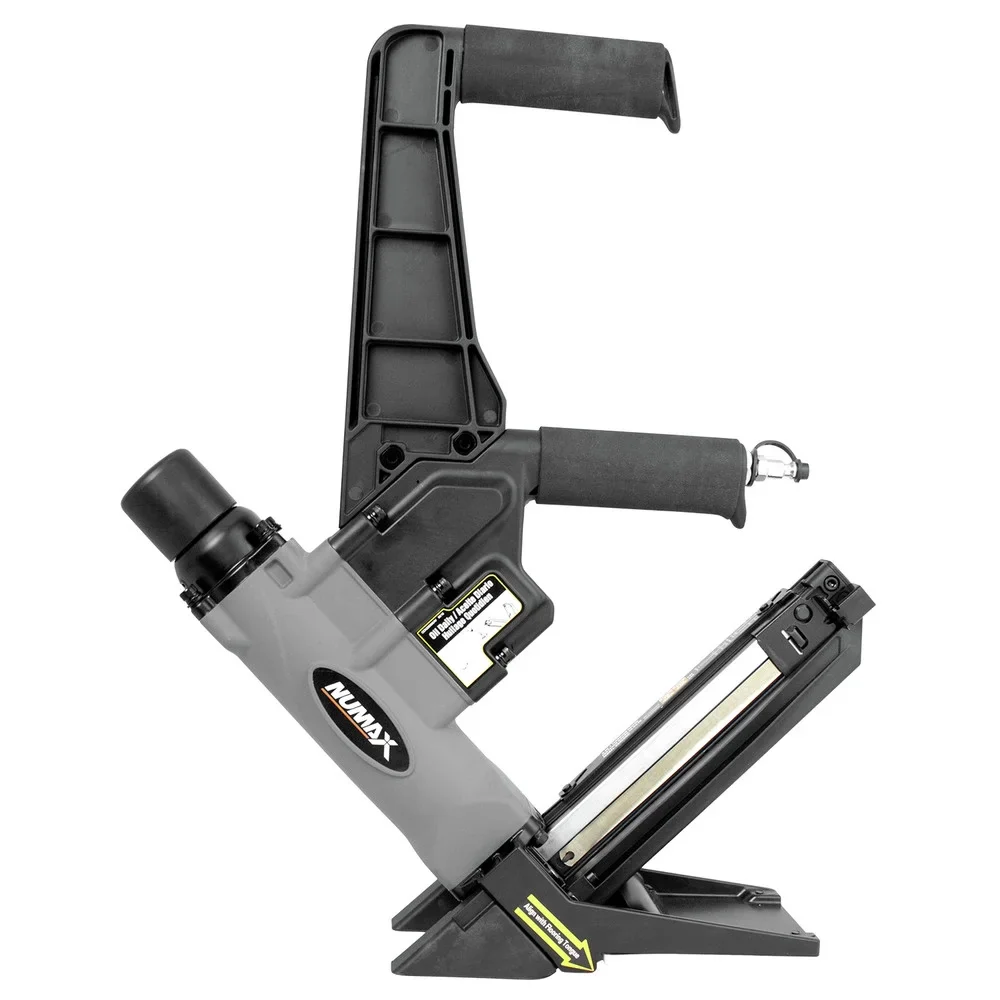 NuMax S50LSDH Pneumatic 2-in-1 15.5-Gauge and 16-Gauge 2 Dual Handle Flooring Nailer / Stapler