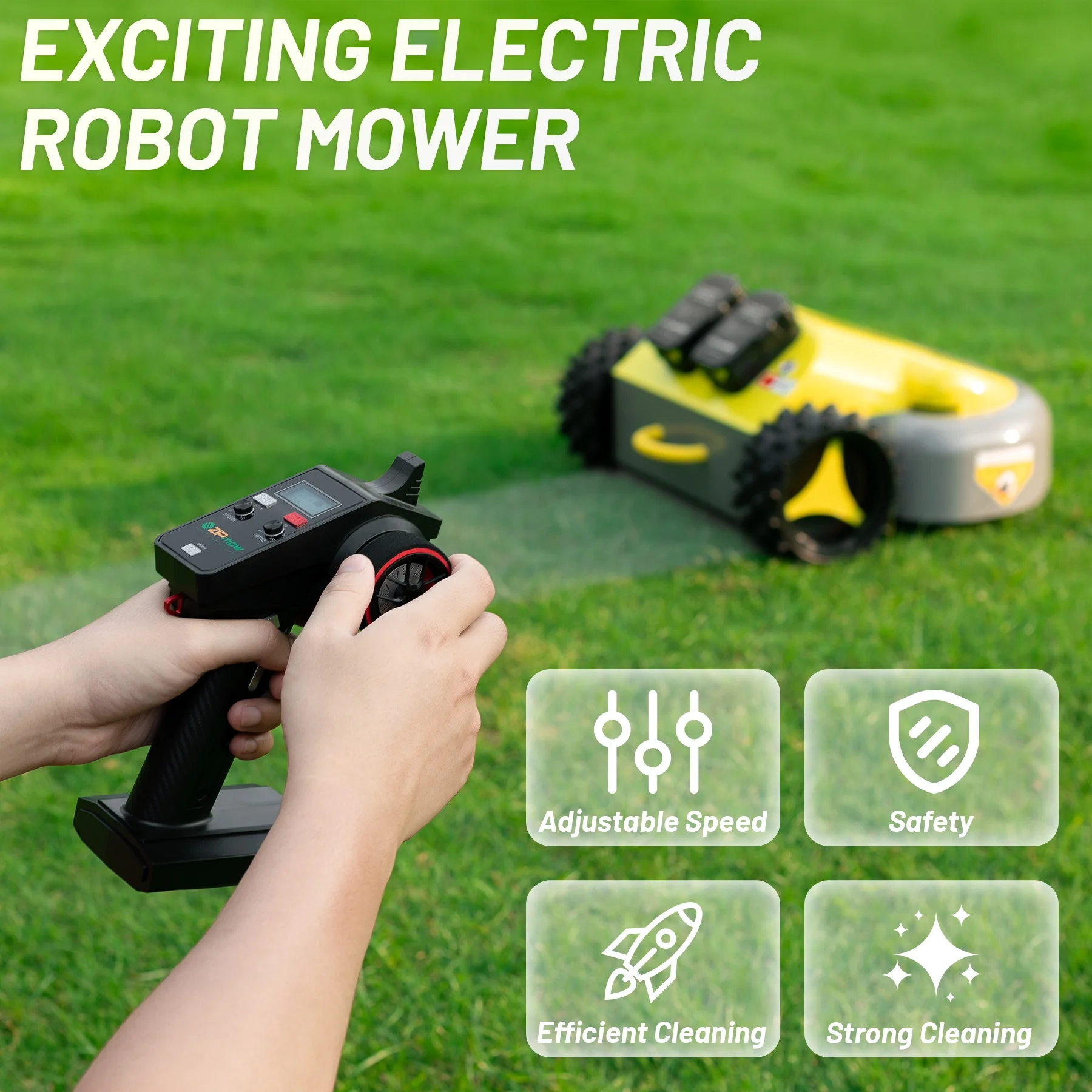 A106-RC Self-Propelled Cordless Lawn Mower Remote Control, AWD, 45�� Slope Climbing, 2-3 Inch Cutting Height, 60Min Runtime with Dual 3Ah Batteries, 17lbs Ultra-Lightweight - Image 4