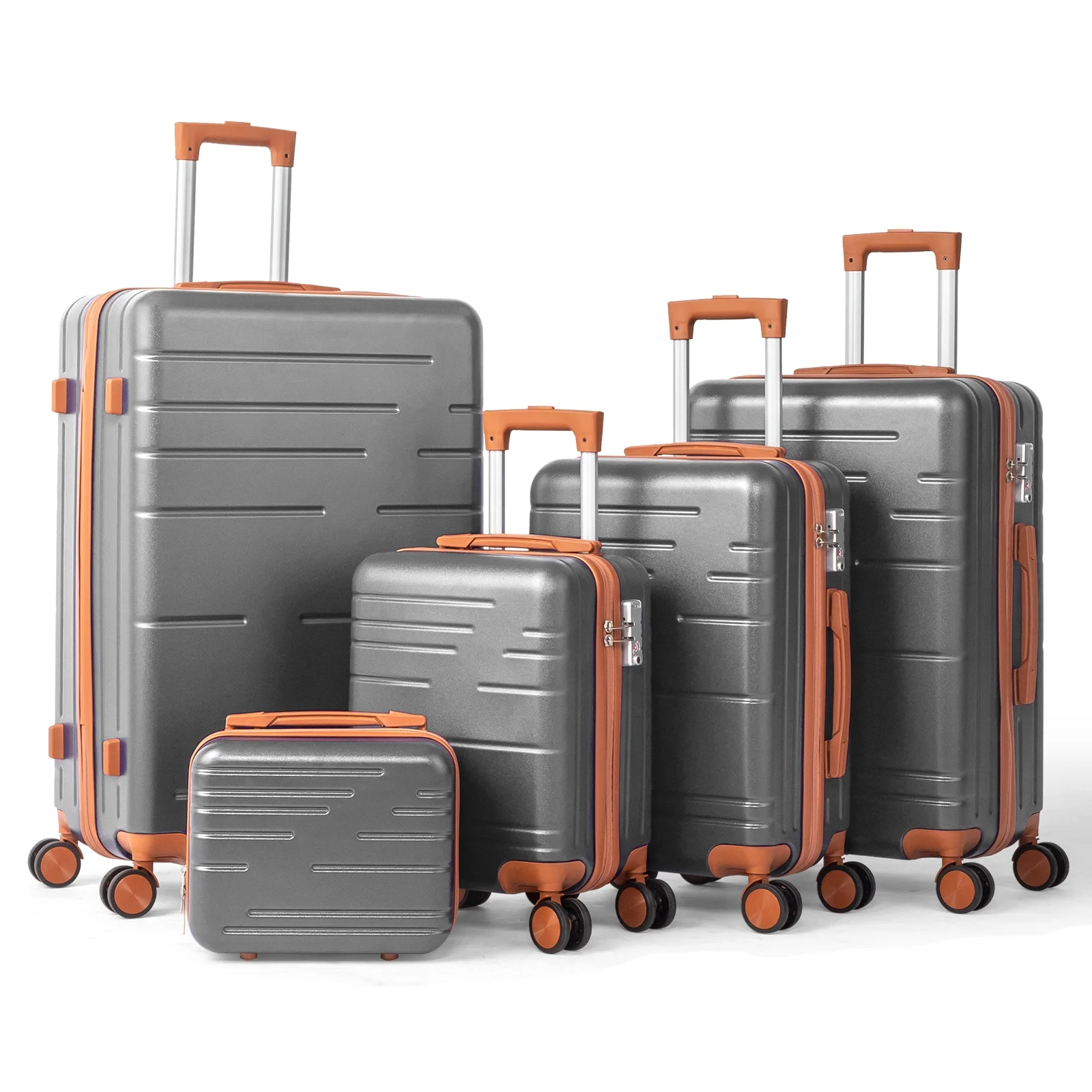 Zimtown Luggage 3 Piece Set Suitcase ABS Hardside Lightweight with TSA Lock Spinner Wheels, Beige