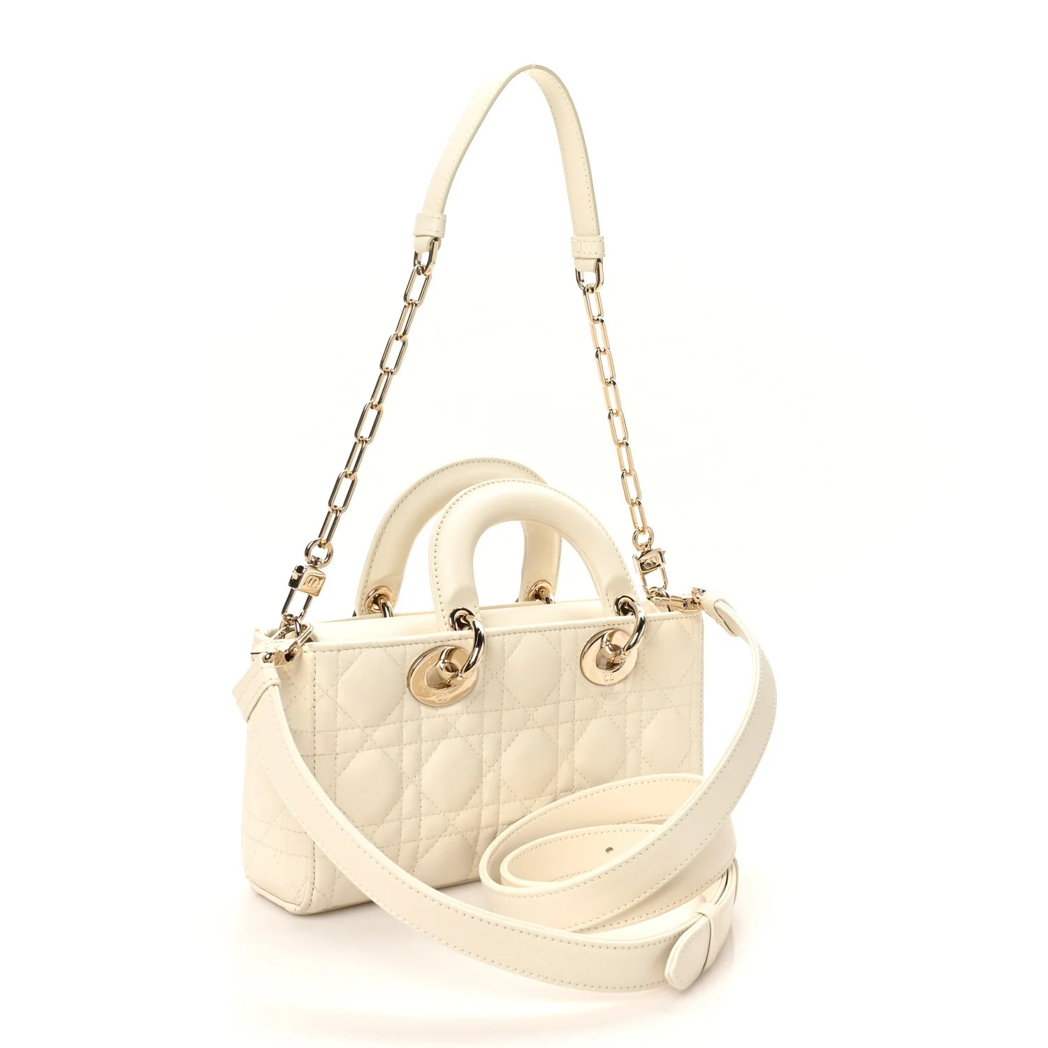Lambskin Cannage Small Lady D-Joy Latte