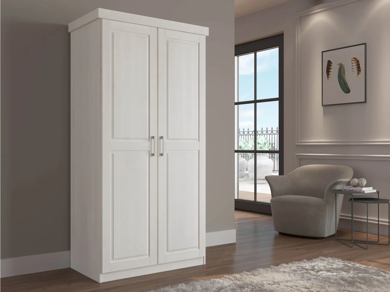 Inter Link Armoire  vtements en pin massif, veines naturelles