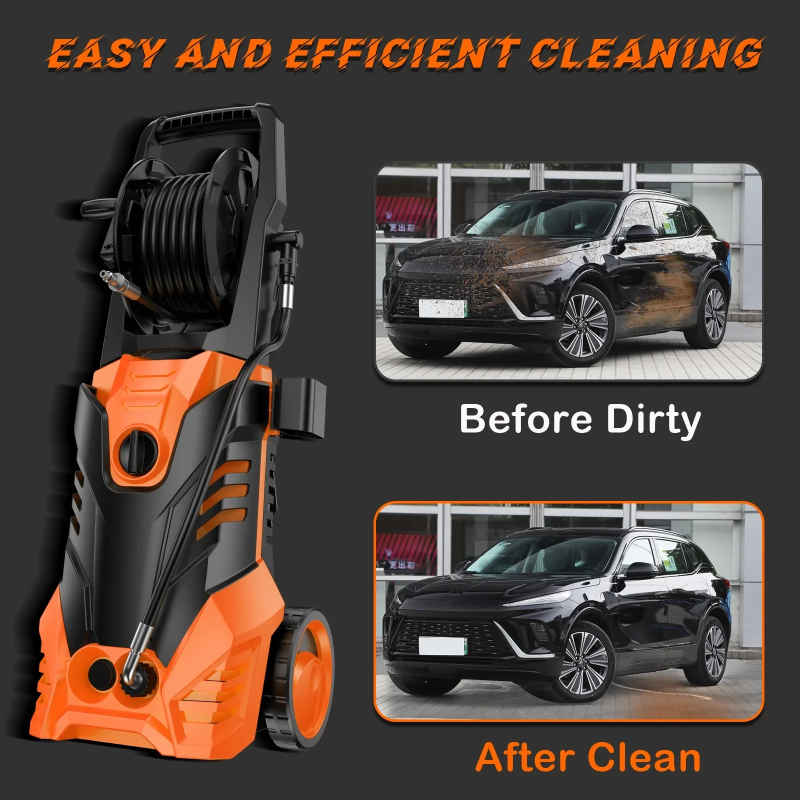 Fenbeli 4500PSI Electric Pressure Washer  Adjustable Pressure And 3.2 GPM for Home  Garden
