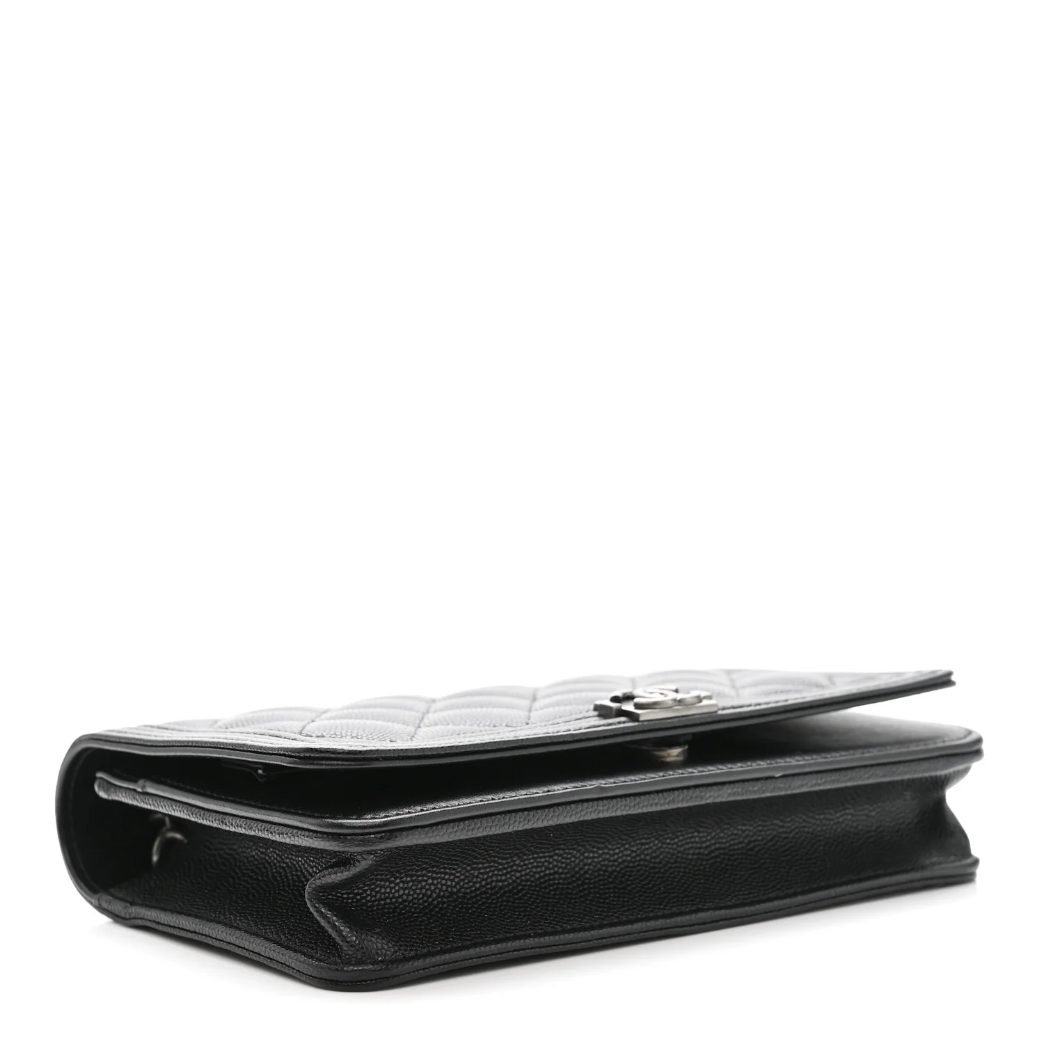 Caviar Quilted Boy Wallet On Chain WOC Black