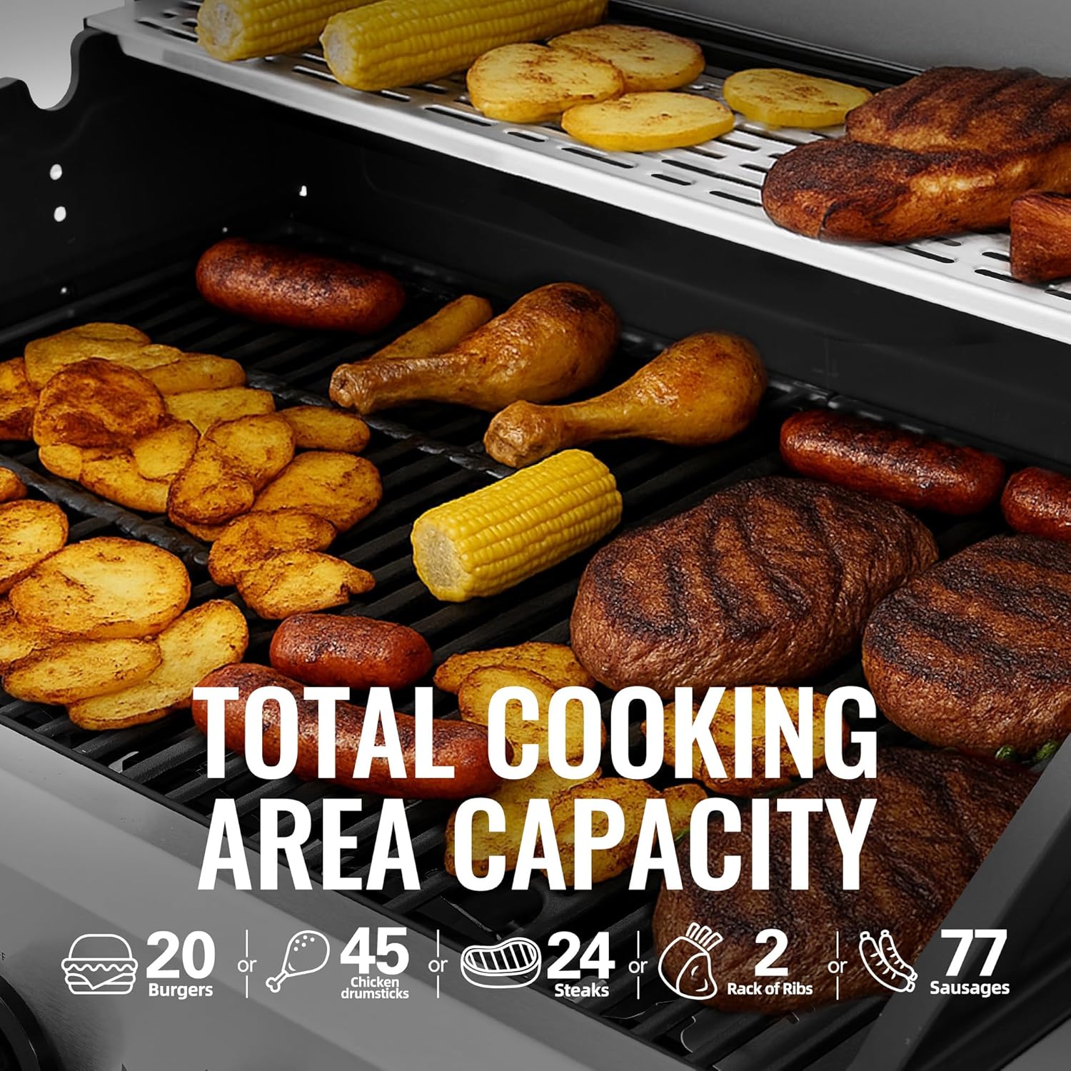 Barbecue à gaz propane Royal Gourmet GA5401T à 5 brûleurs, en acier inoxydable, puissance de 61 000 BTU