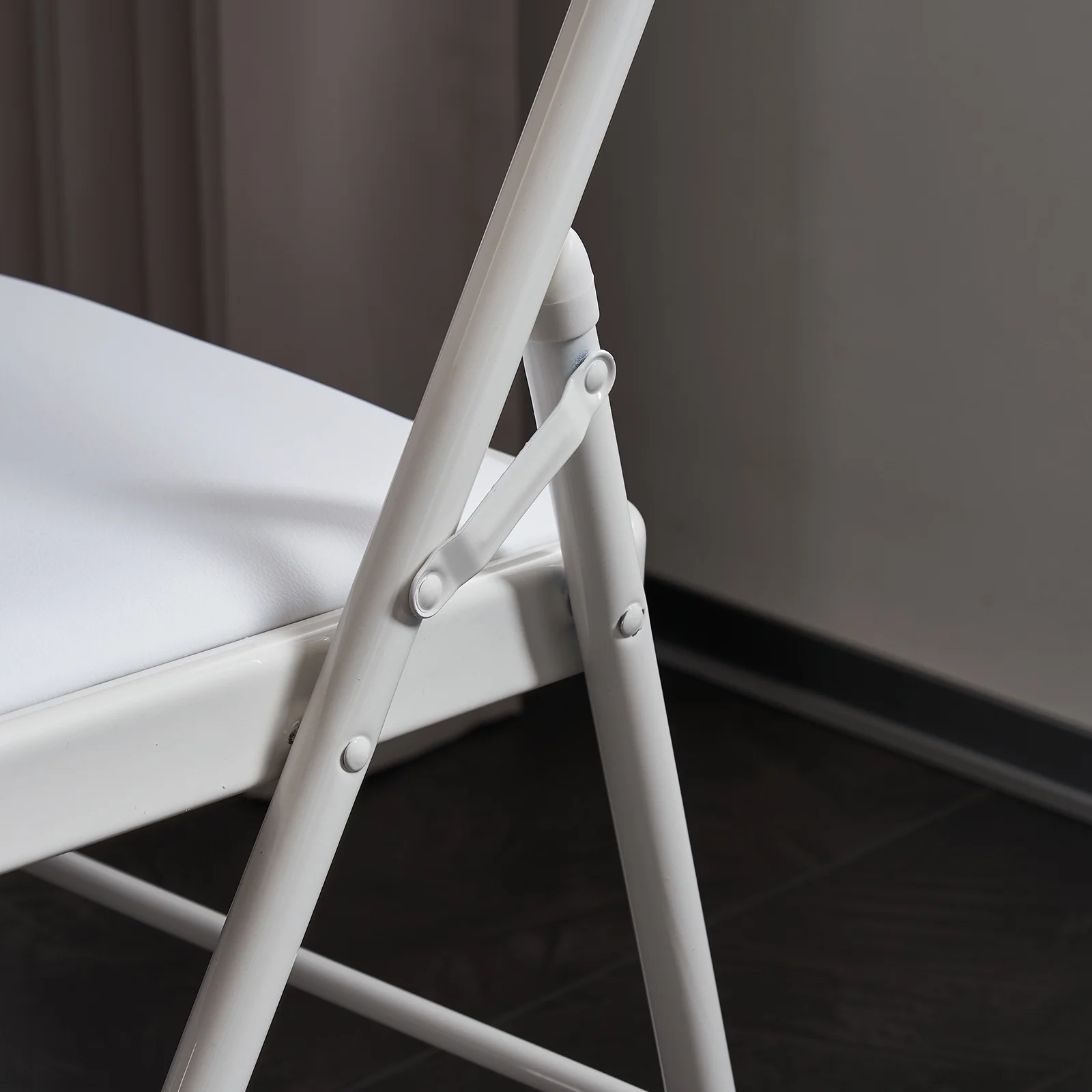 6Pcs Foldable Chairs for Convention  Exhibition, White