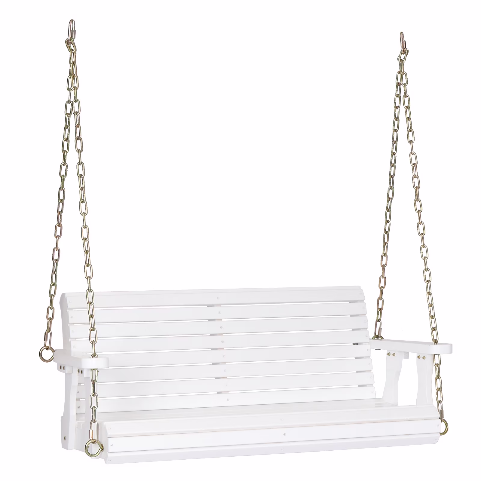 Ktaxon Patio Wooden Porch Swing for Courtyard & Garden, Heavy Duty 880 LBS Swing Chair Bench with Hanging Chains for Outdoors (White, 4 FT)