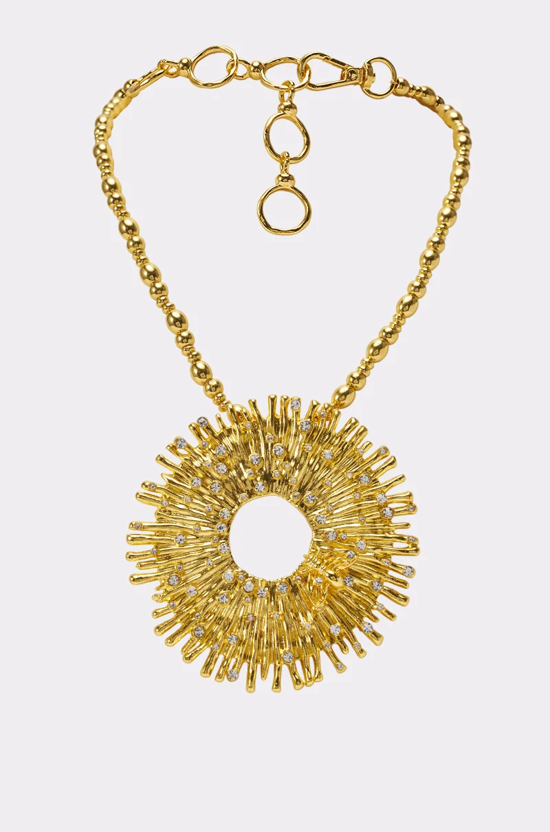 MATTE GOLD STARBURST NECKLACE - Akira Store