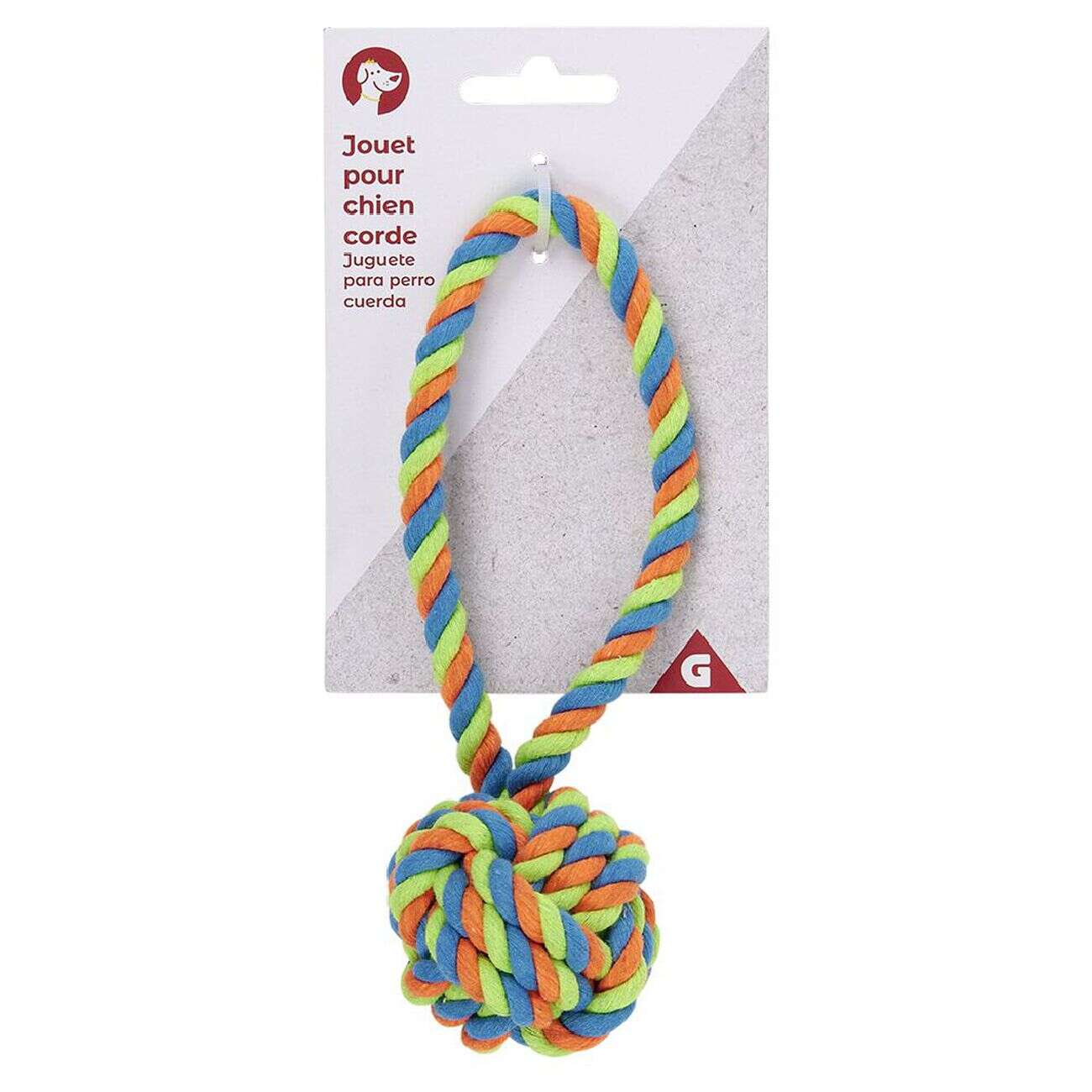 Jouet pour chien Poignée en corde avec noeud L.18 cm