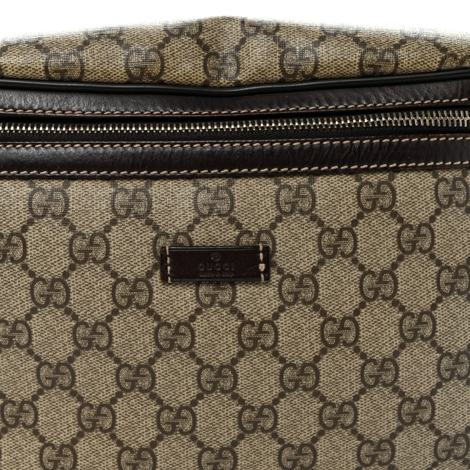 GG Supreme Monogram Belt Bag Dark Brown