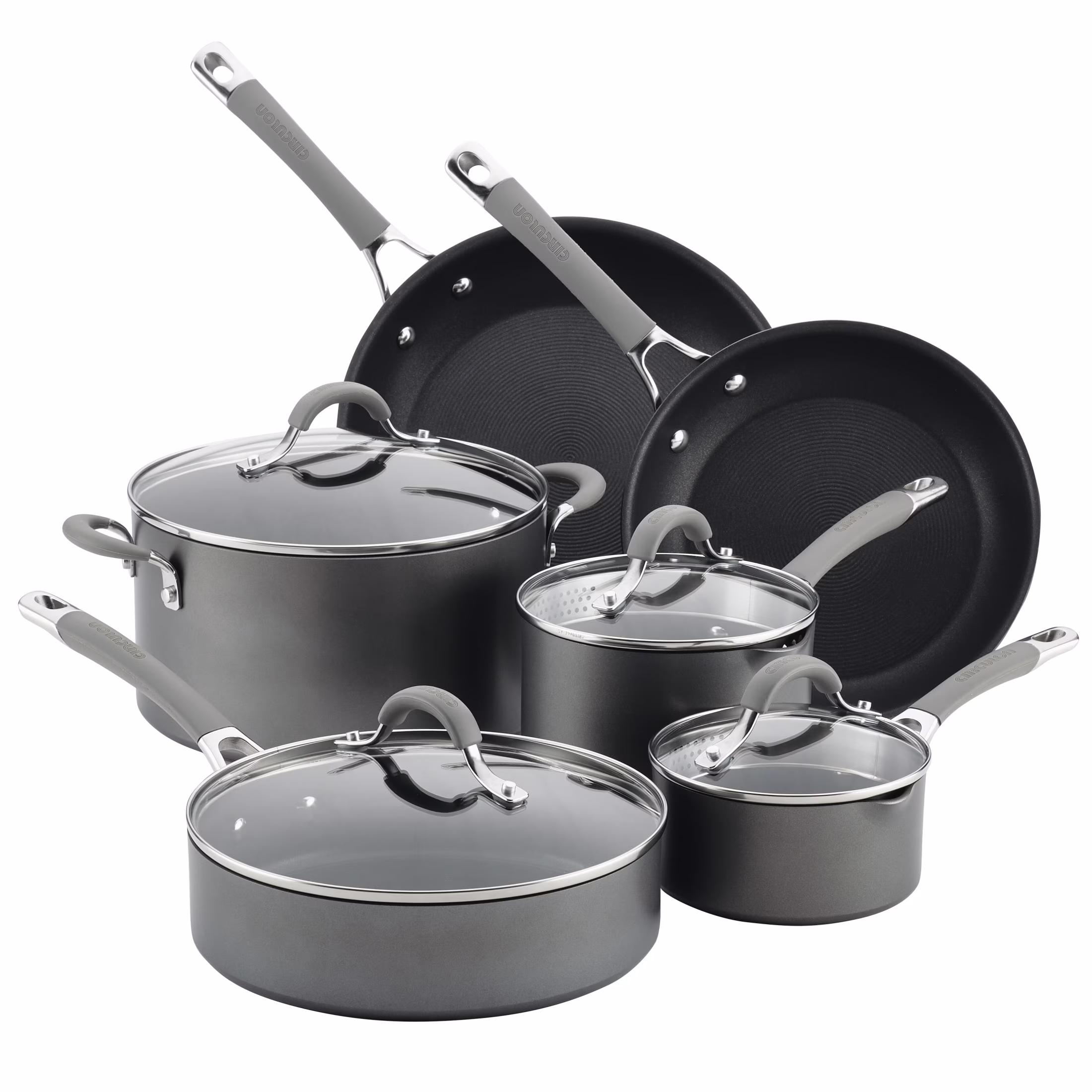 Circulon Elementum Hard - Anodized Nonstick Cookware Set, 10 - Piece, Gray