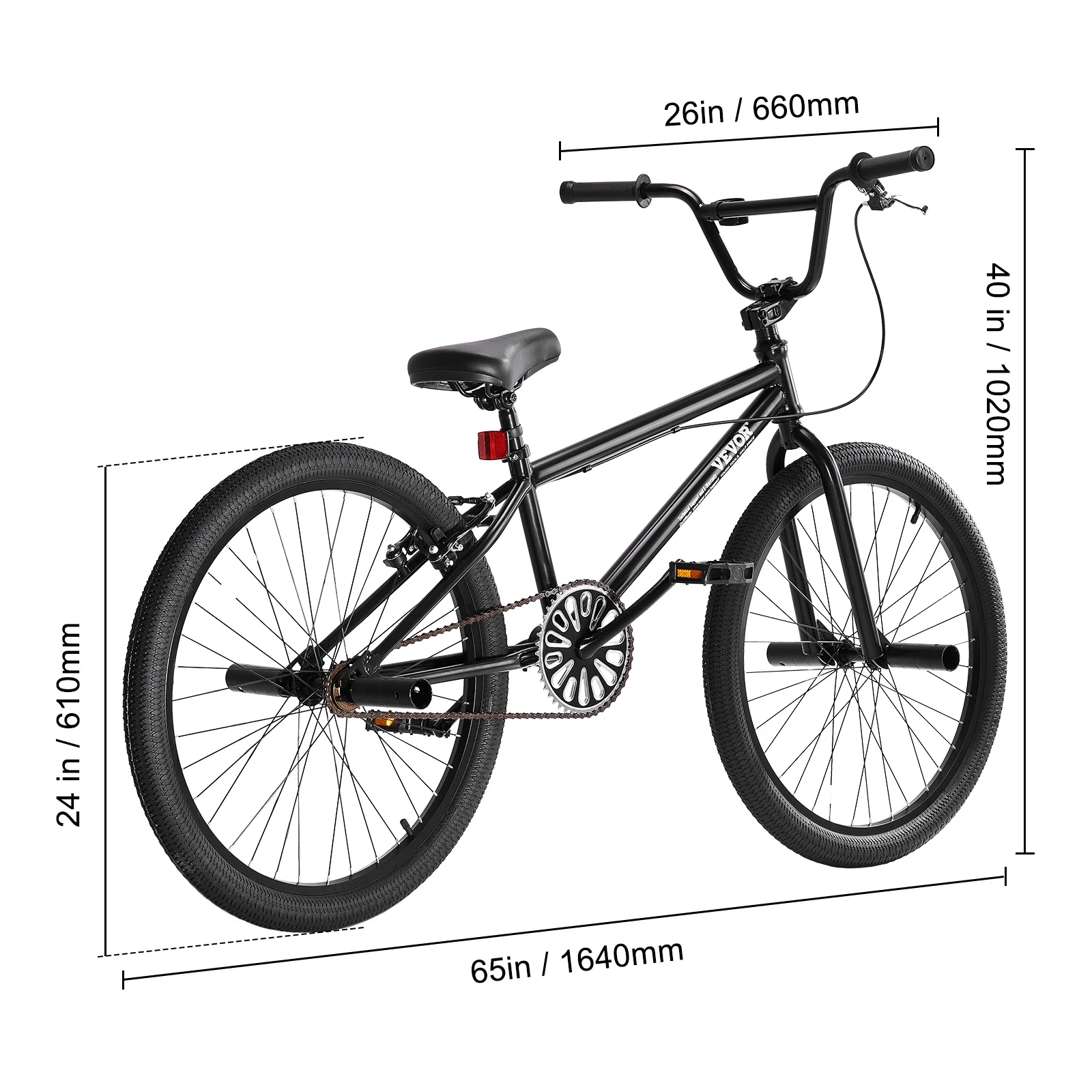 BMX Bike, 24-Inch Wheel Freestyle Bike, BMX Race Bike with 4 Pegs, Beginner-Level BMX to Advanced Riders, BMX Bicycles for Teen Adult Men Women, Durable Hi-Ten Steel Frame, Easy to Assemble - Image 4