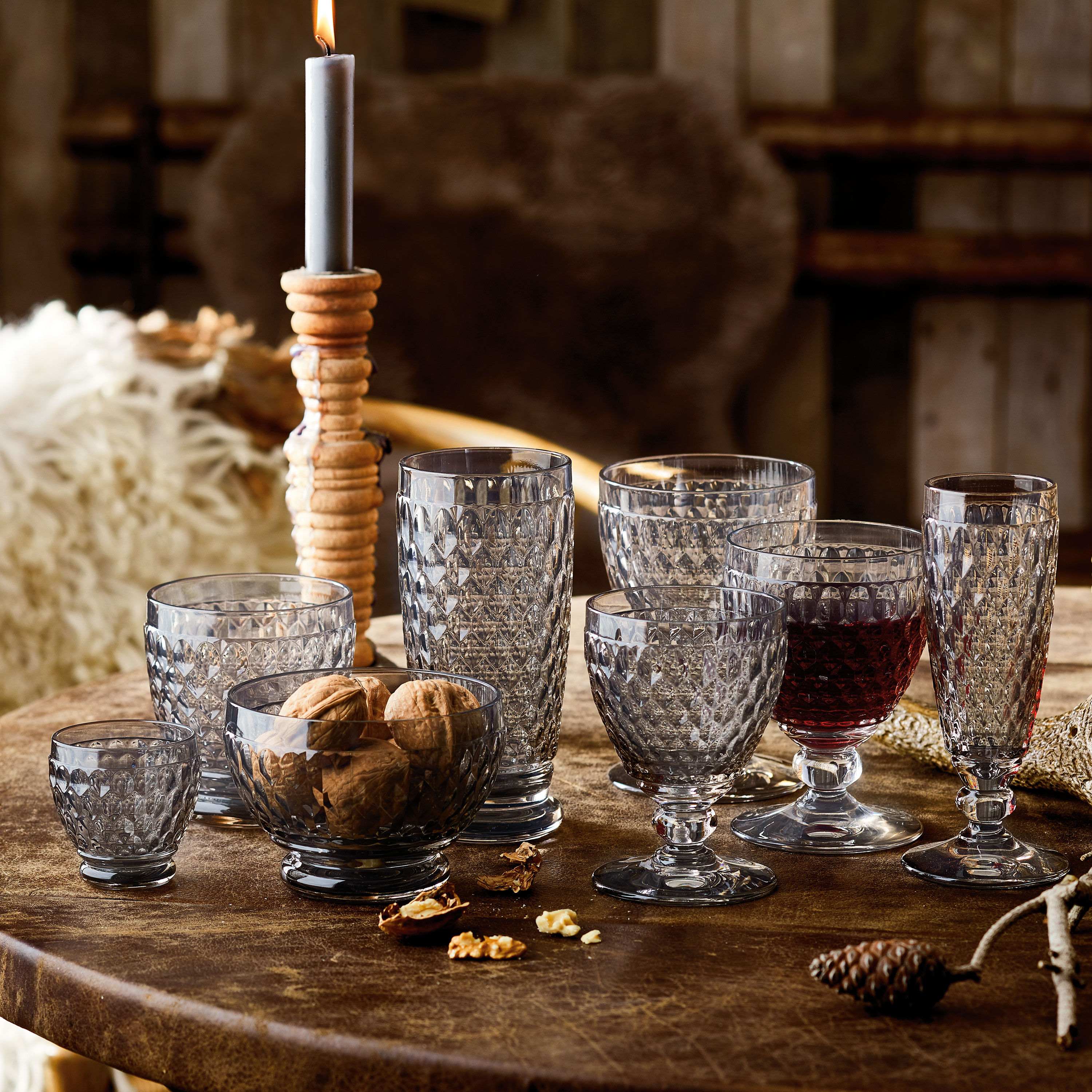Boston Water goblet - Grey, 11.9 oz, crystal glass