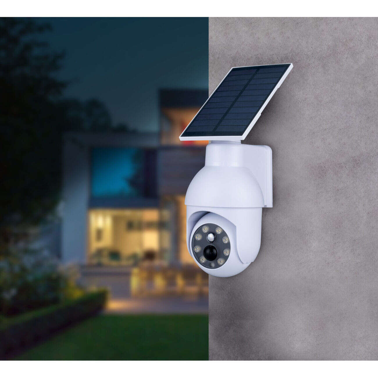 Caméra factice solaire détection projecteur 9LED 200lms H8cm