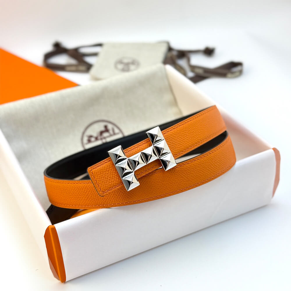 H Infini belt buckle   Reversible leather strap 24 mm