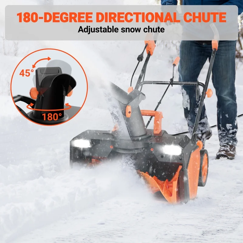15 Amp Electric Snow Blower, 23 inch Corded Snow Blower with 180-degree Directional Chute(23") - Image 5