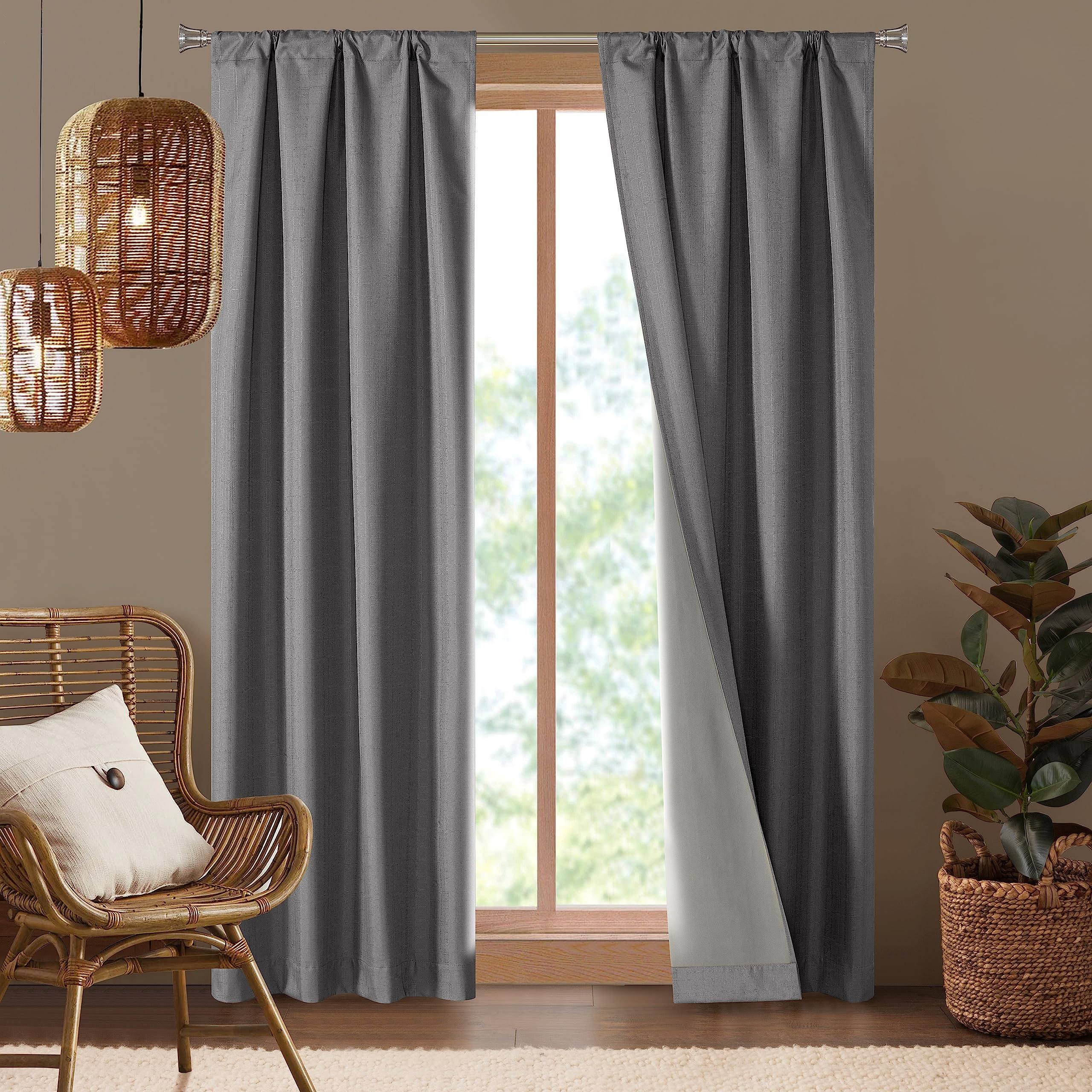 Dearfoams Energy Efficient Total Blackout Curtain Window Panel Set of 2, 37