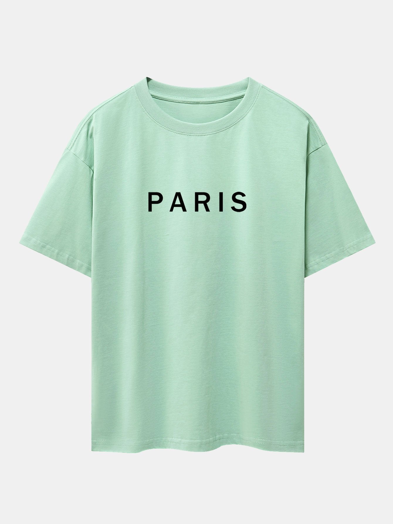 T-shirt oversize à imprimé Paris et épaules tombantes