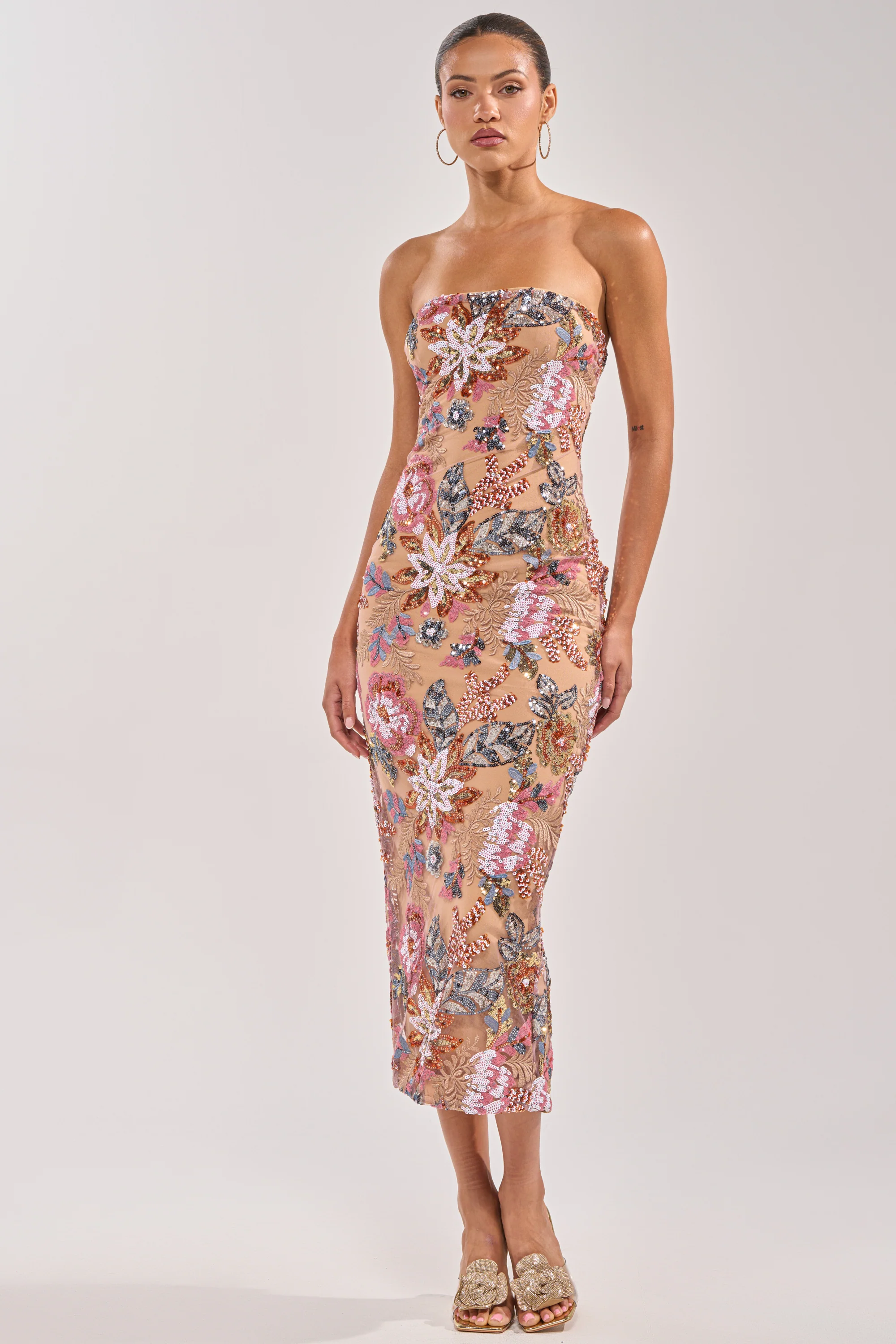 SHOW ME LOVE EMBELLISHED MIDI DRESS - Akira Store