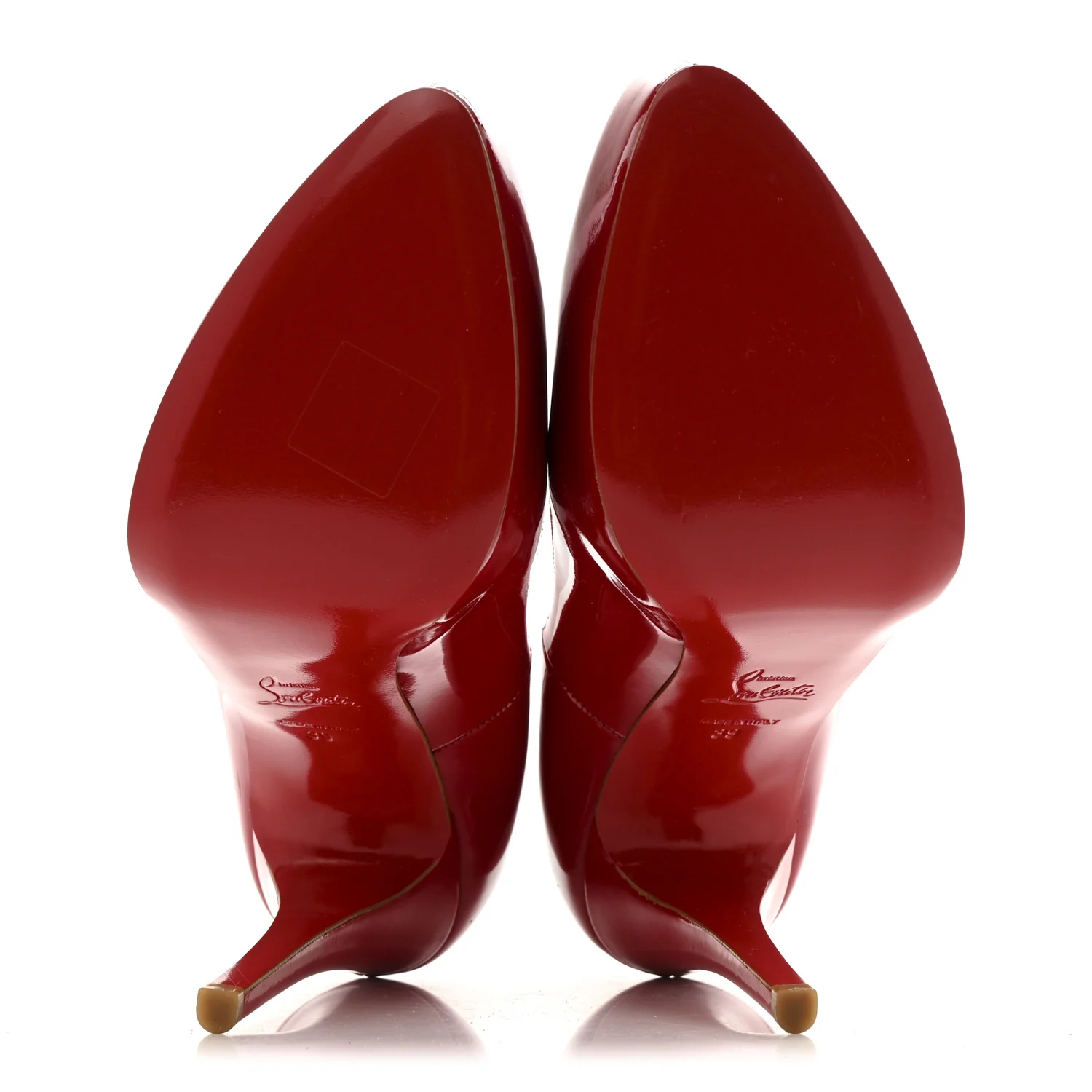 Patent Rolando 120 Pumps 39 Loubi Red