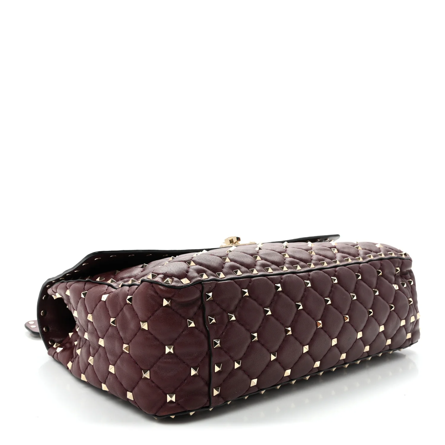 Nappa Large Rockstud Spike Shoulder Bag Rubin