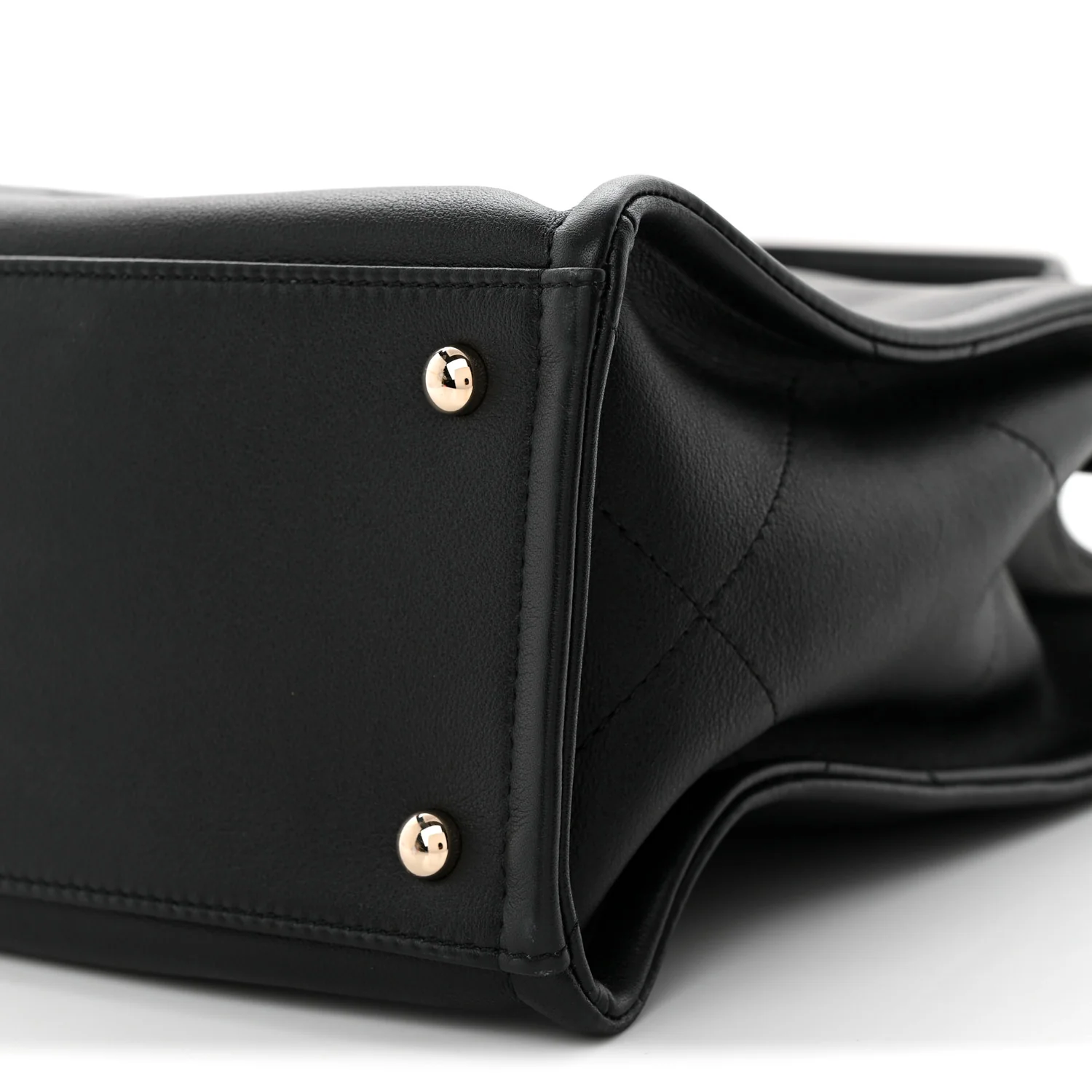 Calfskin CC Zipped Shopping Tote Black