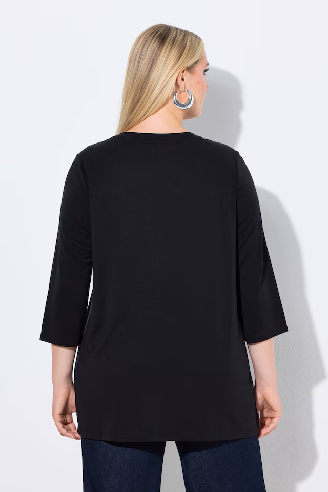 Split Neck 3/4 Sleeve  Modal Blend Tee