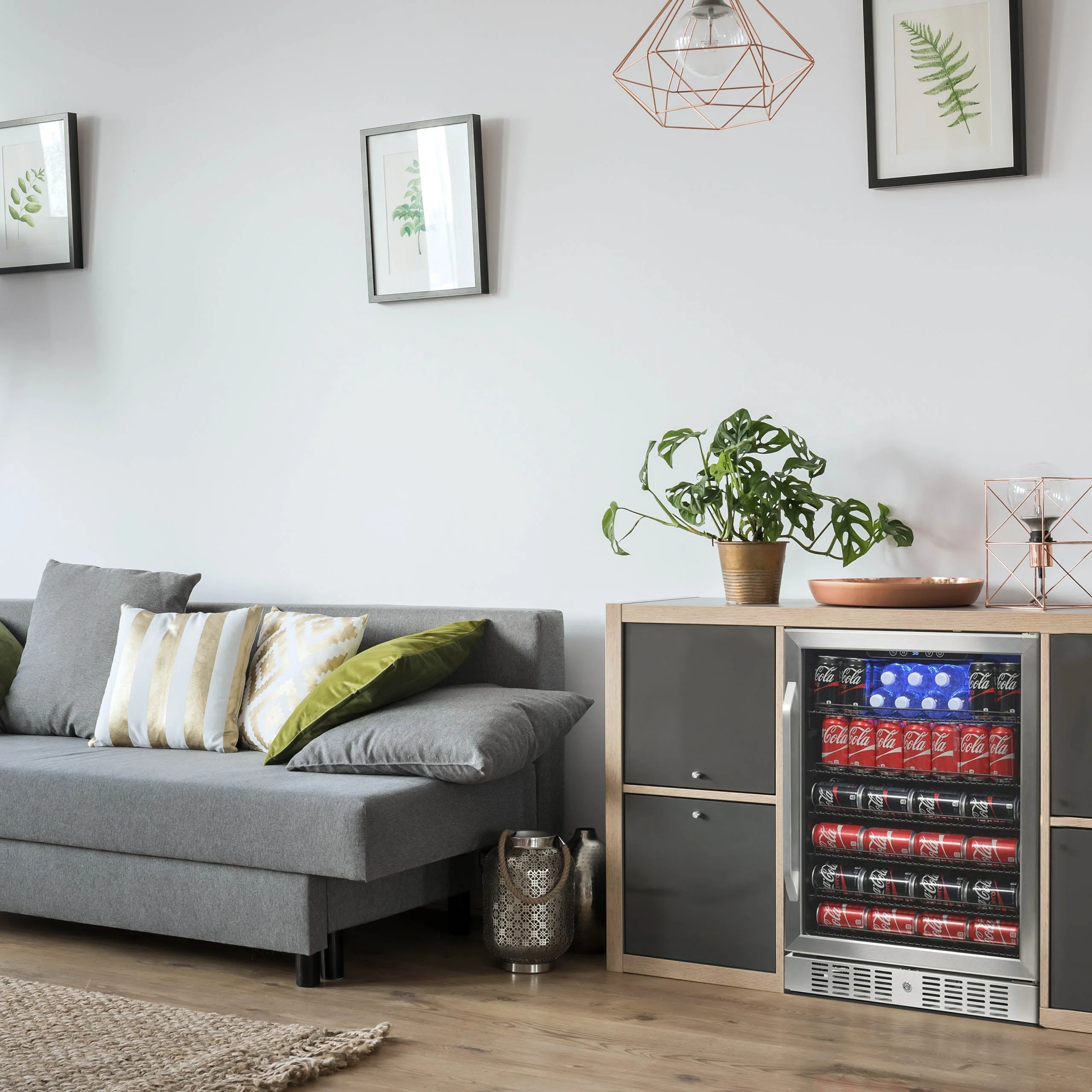 Newair 177-Can Built-In Beverage Fridge in Stainless Steel - 24
