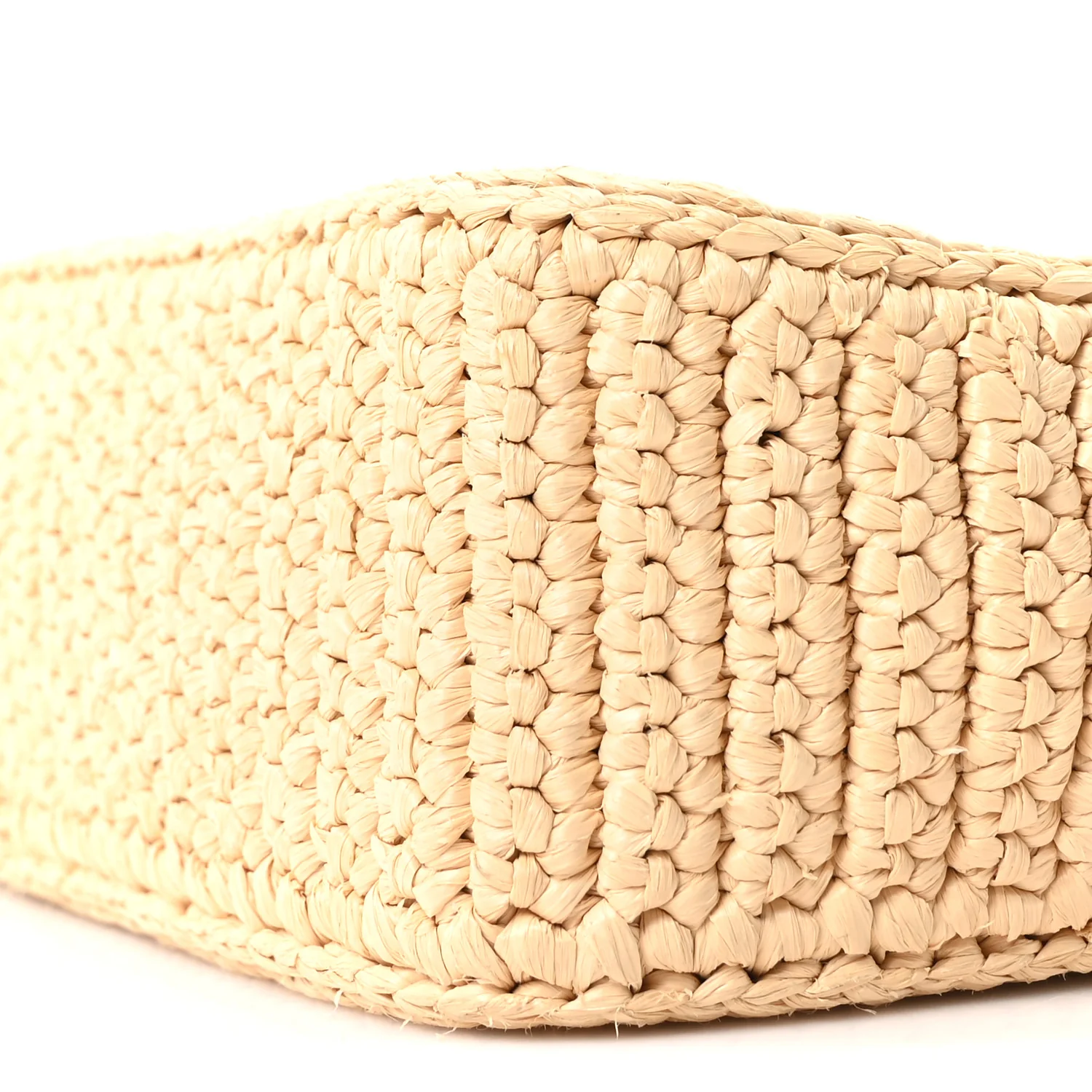 Yarn Raffia Effect Crochet Mini Re-Edition 2000 Shoulder Bag Naturale