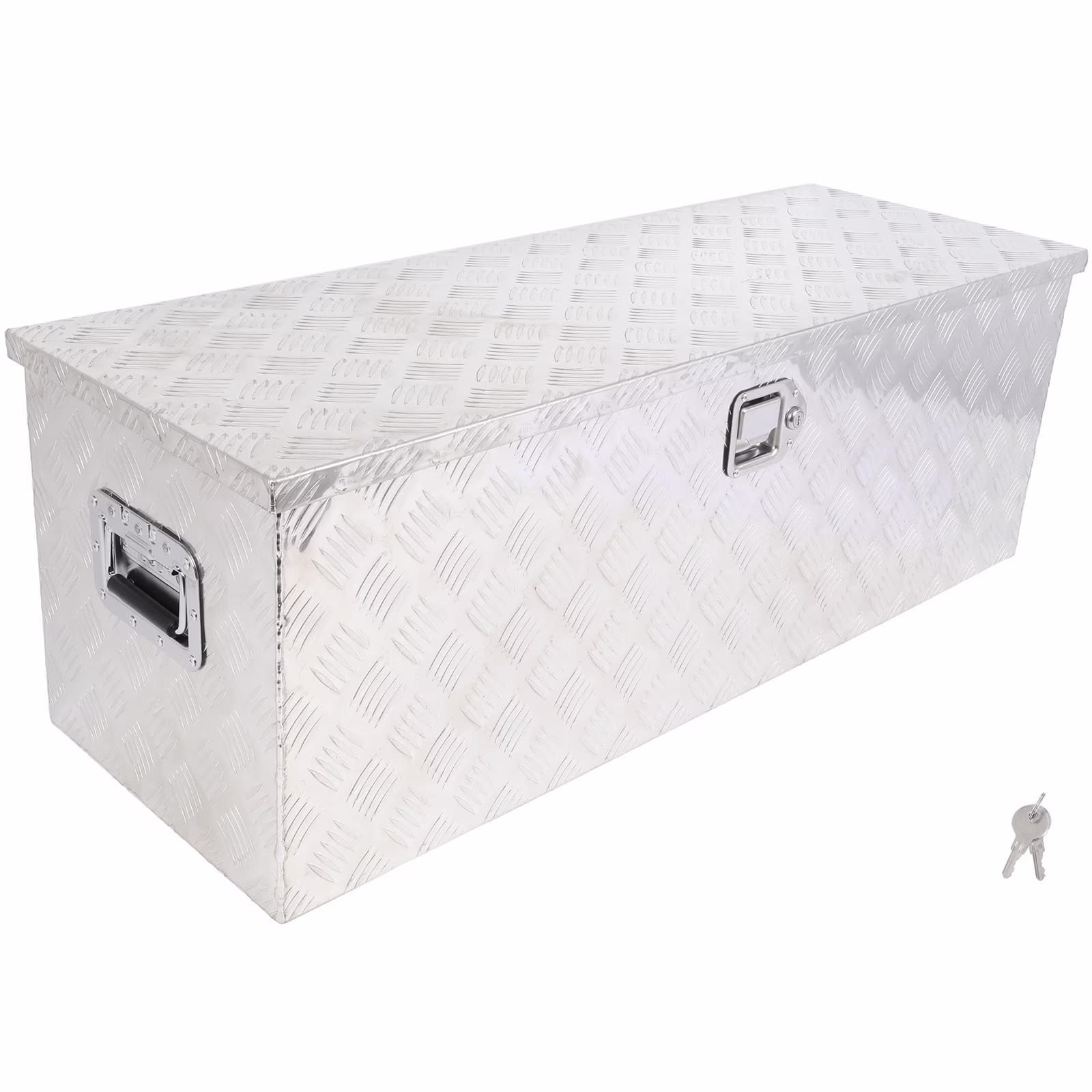 CCIYU 44 Inch Aluminum Truck Bed Toolboxes, Heavy Duty Truck Tool Box with Lock Keys, Storage Tool Box Chest Box Organizer for Pickup, RV, Truck Bed, Trailer, 44x15x15, Silver