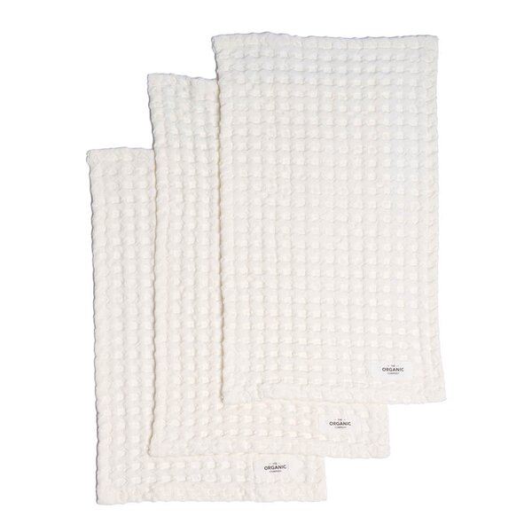 Big Waffle vaskeklut 25x40 cm 3 stk naturhvit