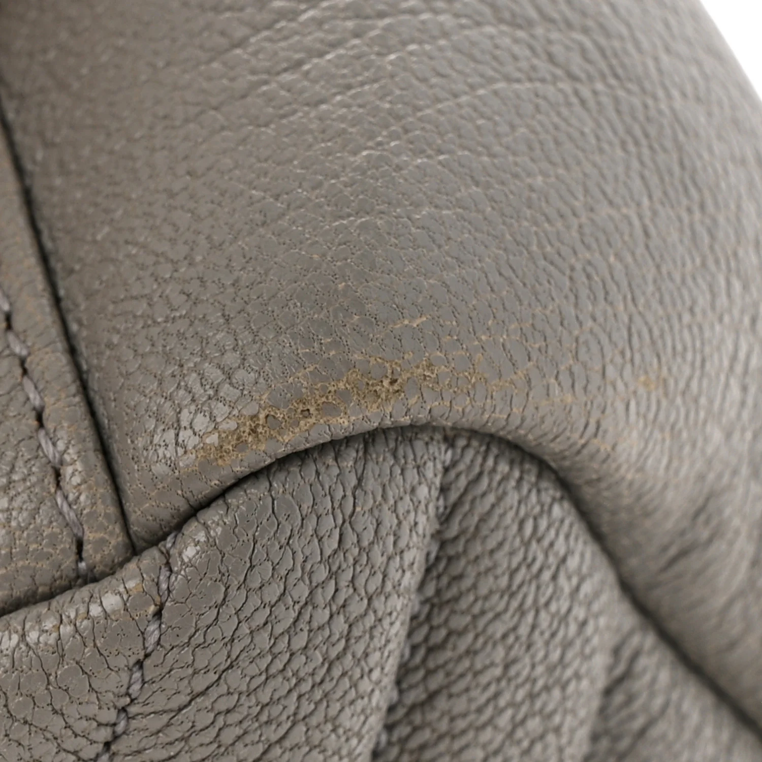 Sheepskin Matelasse Chevron Monogram Medium College Bag Granite