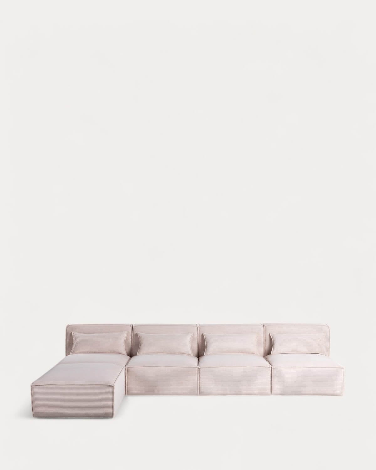 Kilhe Pana Gruesa - Sofá Modular de 4 Piezas con Puff de Pana Gruesa Kilhe