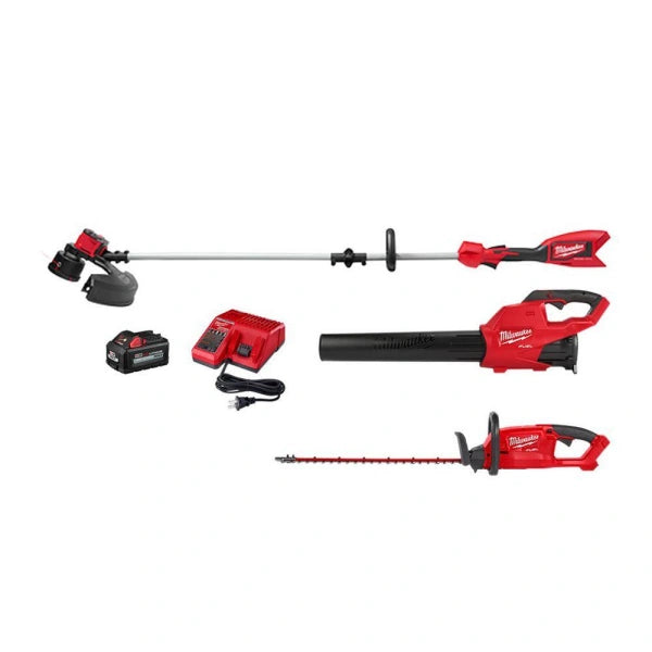 Milwaukee 282821272420272620 M18 18 V Lithium Ion Brushless Cordless String Trimmer. M18 FUEL Blower and M18 FUEL Hedge Trimmer 6.0Ah Kit 3 Tool - MadeInUSA